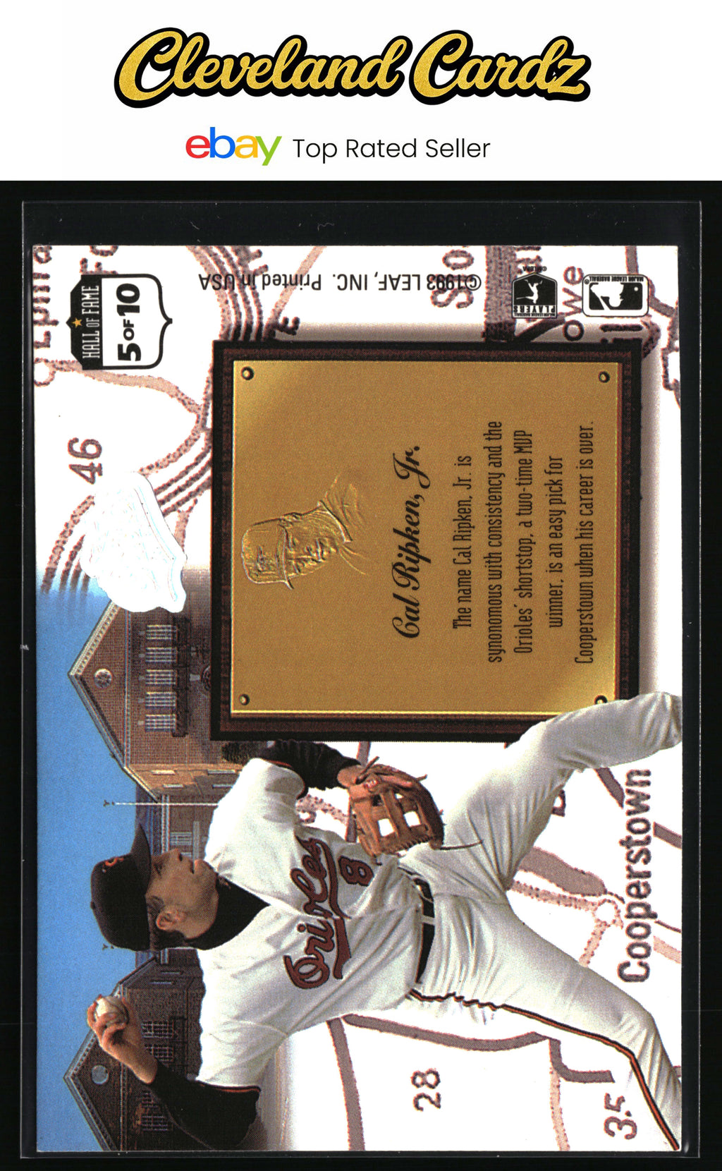 1993 Leaf #5 Cal Ripken, Jr. Heading for the Hall