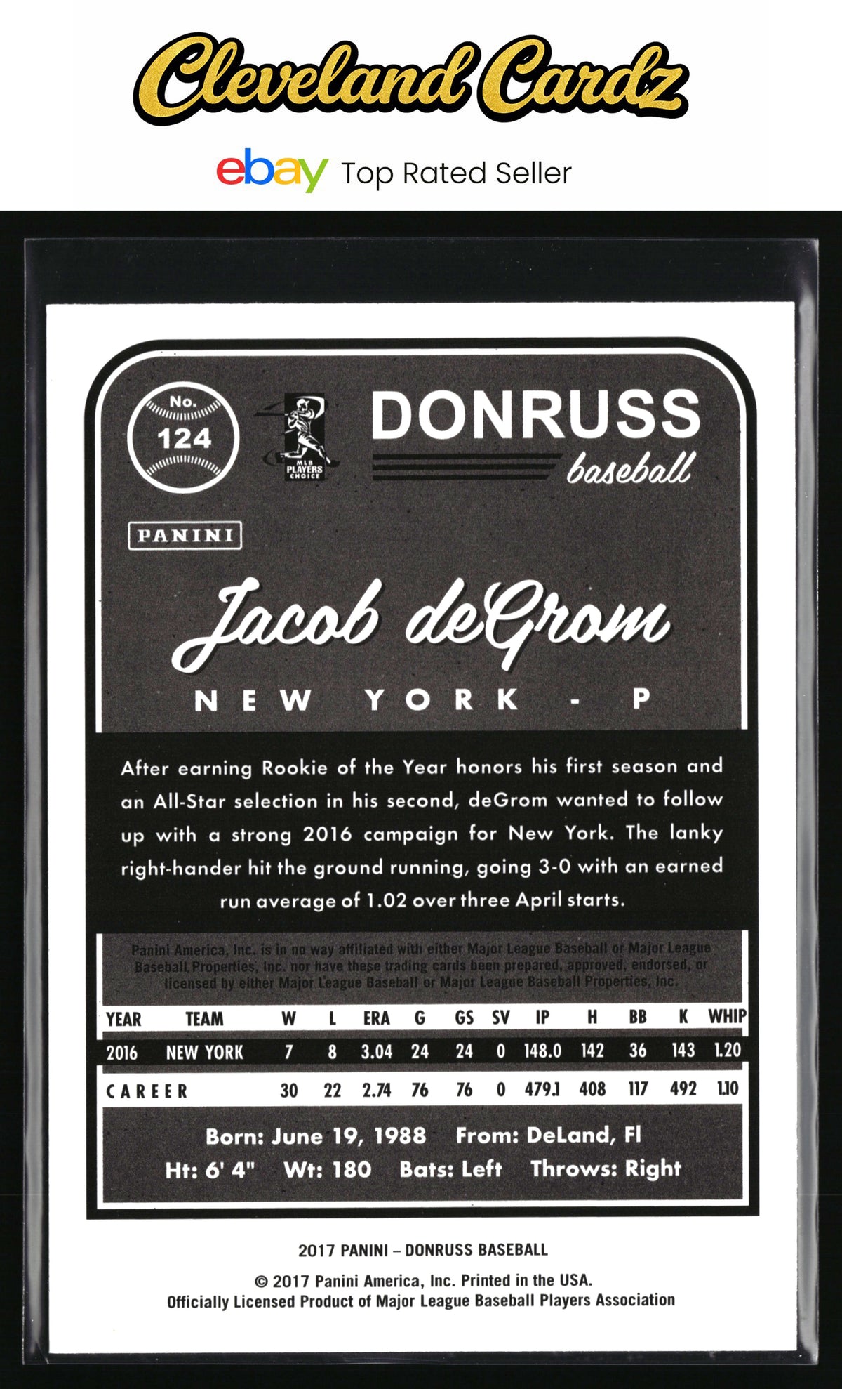 2017 Donruss #124 Jacob deGrom