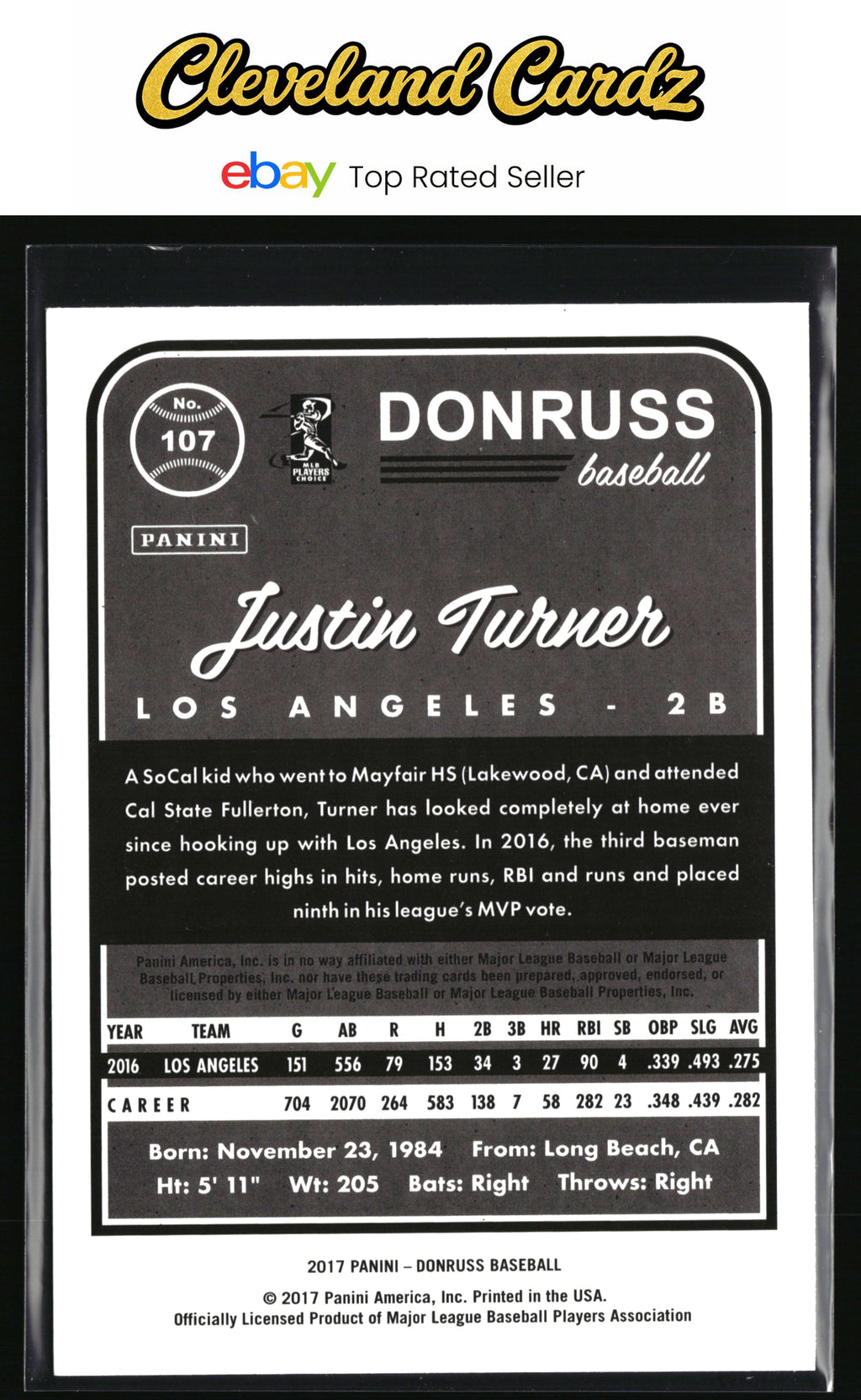 2017 Donruss #107 Justin Turner