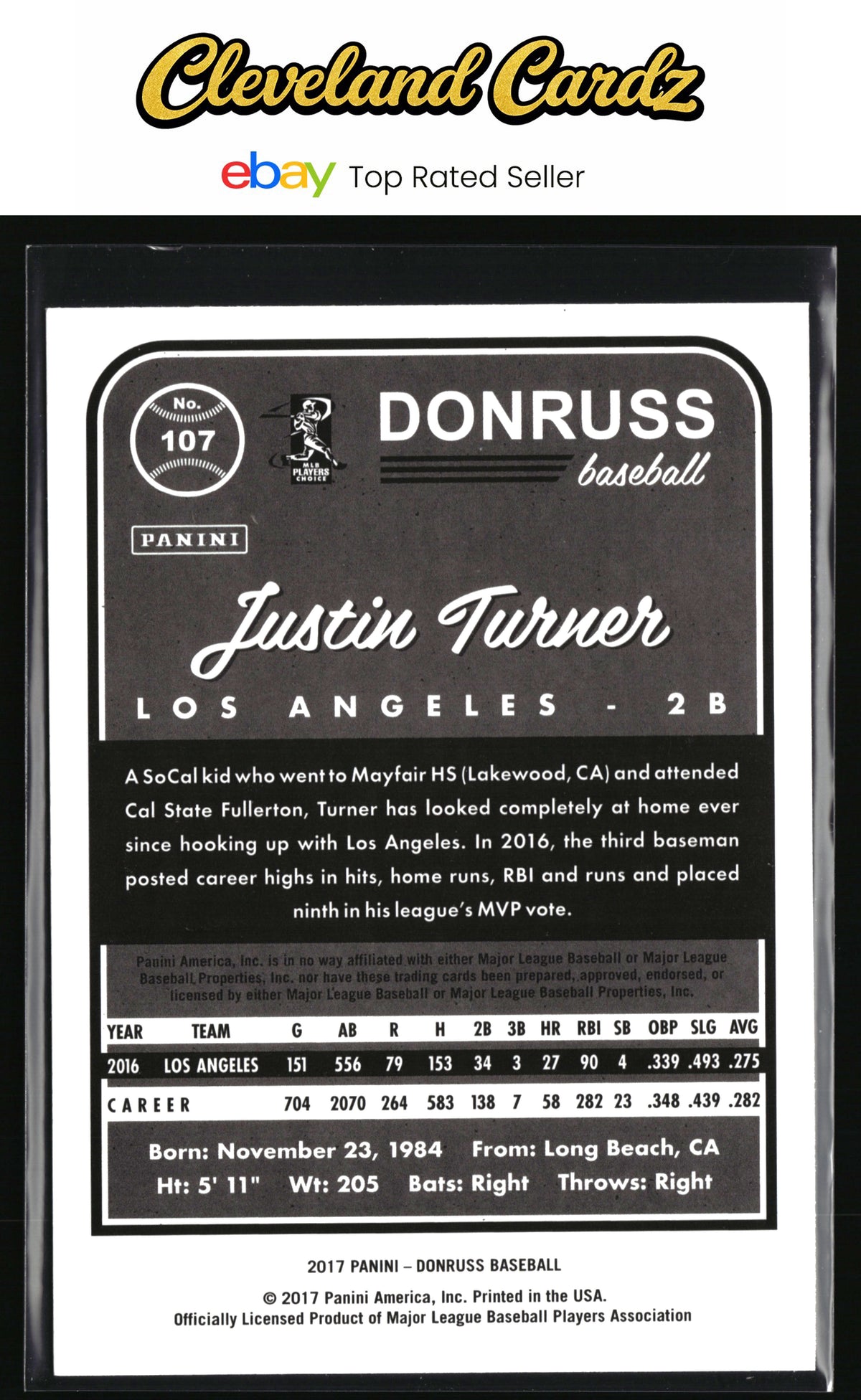 2017 Donruss #107 Justin Turner
