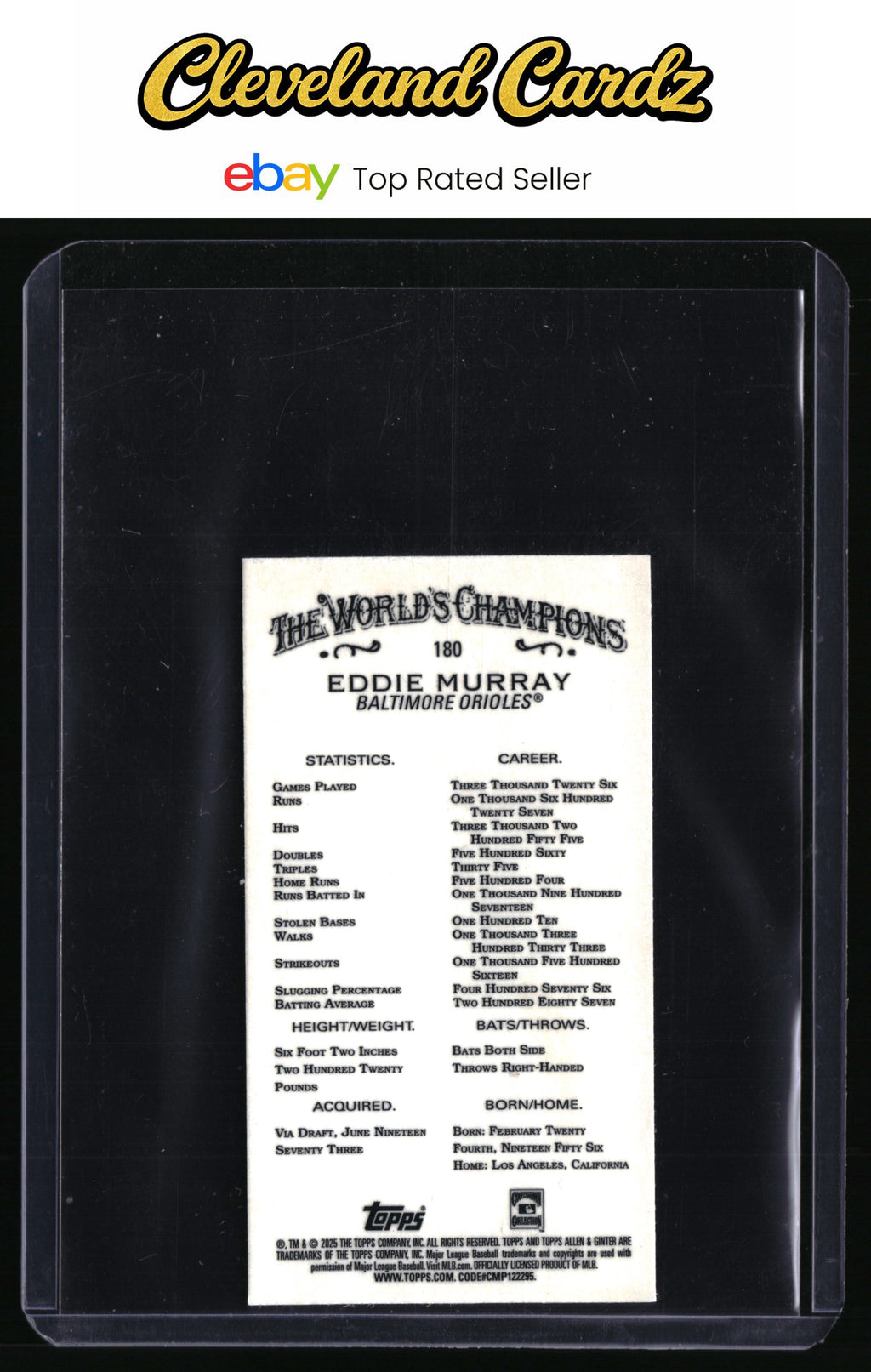2025 Topps Allen & Ginter #180 Eddie Murray Chrome Mini