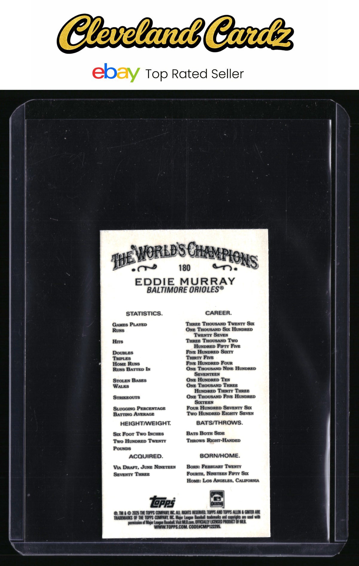 2025 Topps Allen & Ginter #180 Eddie Murray Chrome Mini