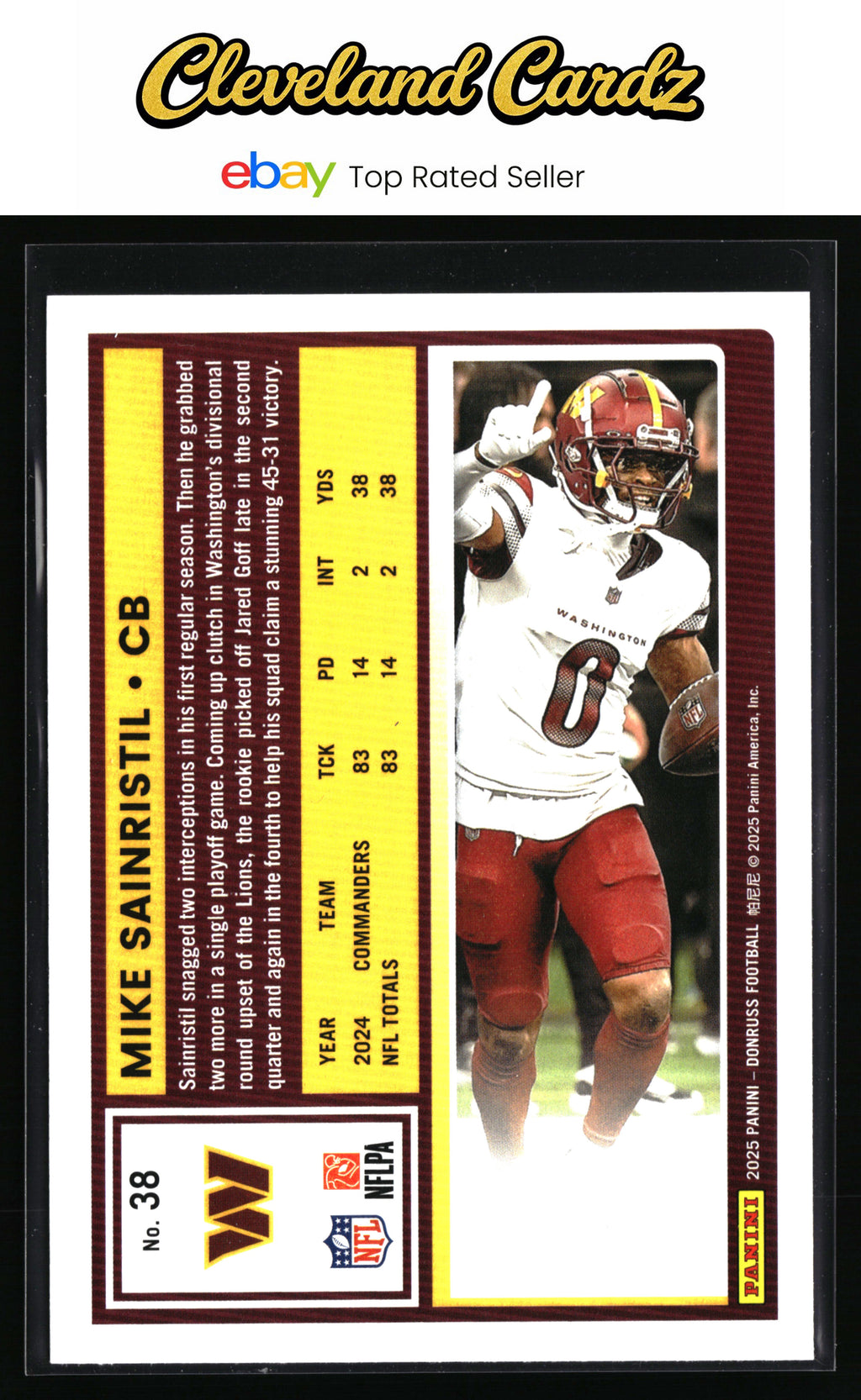 2025 Donruss #38 Mike Sainristil Press Proofs Blue