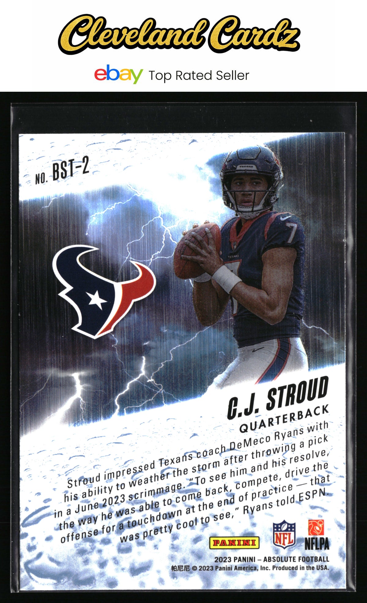 2023 Panini Absolute #BST-2 C.J. Stroud By Storm
