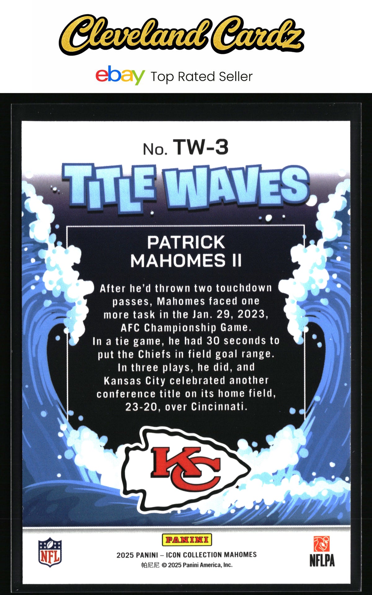 2025 Panini Mahomes Icon Collection - Title Waves #TW-3 Patrick Mahomes II
