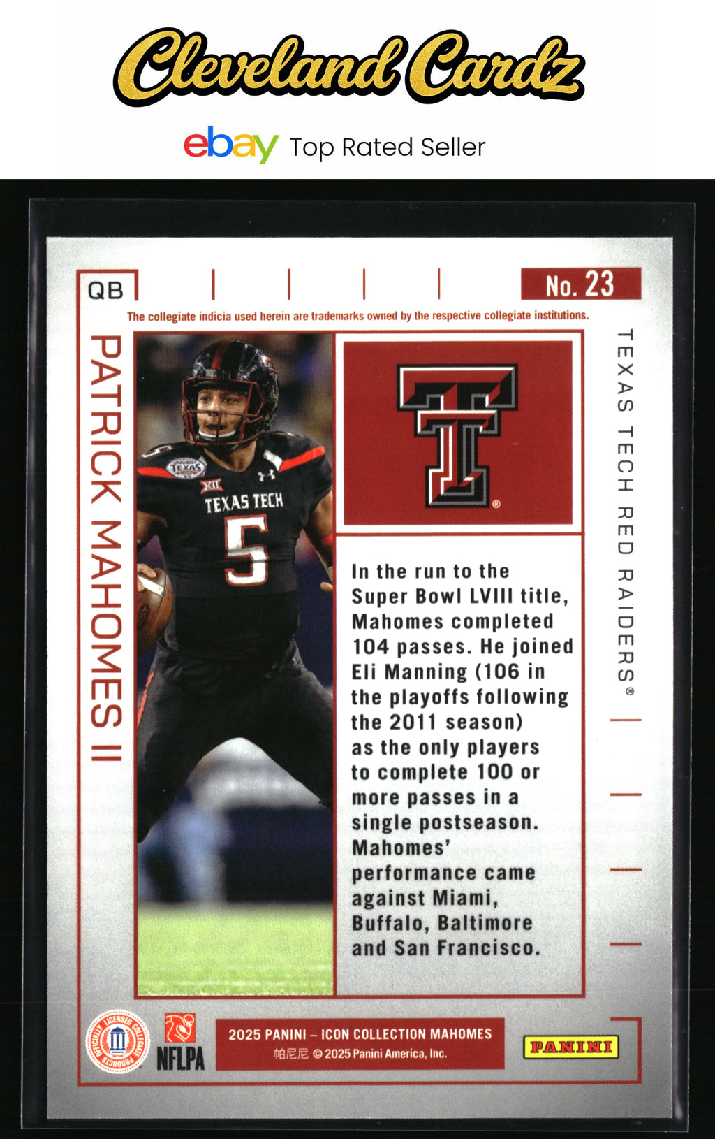2025 Panini Authentically Mahomes Icon Collection #23 Patrick Mahomes II