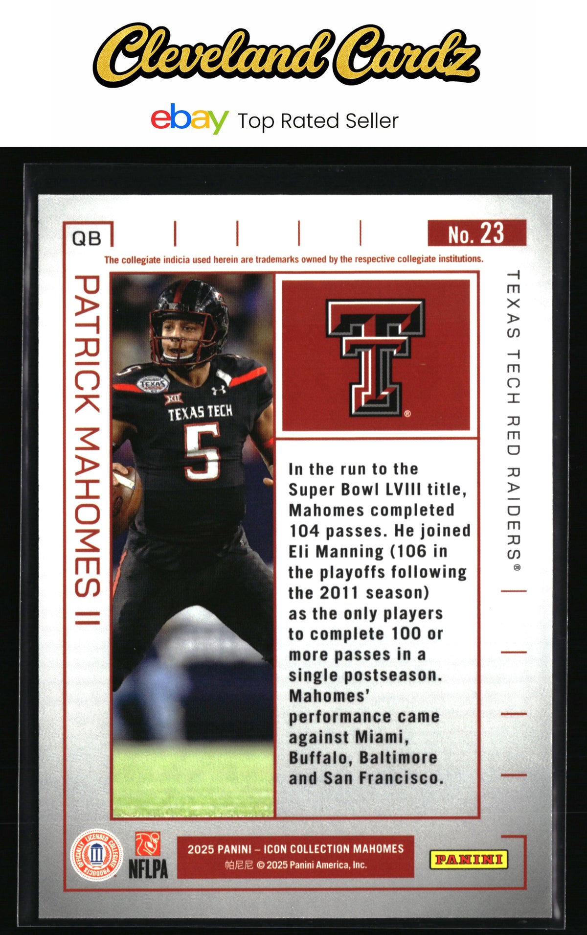 2025 Panini Authentically Mahomes Icon Collection #23 Patrick Mahomes II