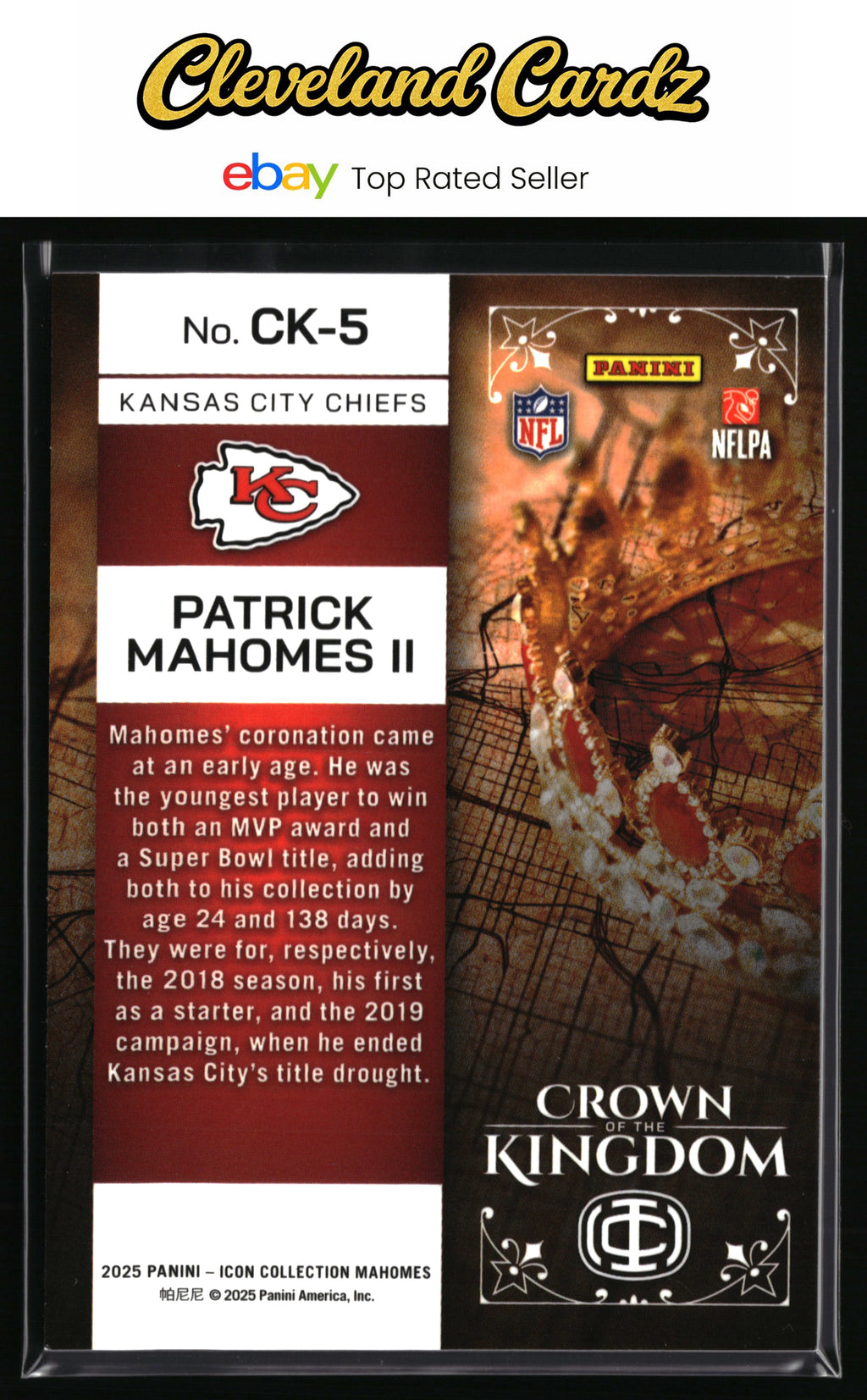 2025 Panini Mahomes Icon Collection - Crown of the Kingdom #CK-5 Patrick Mahomes