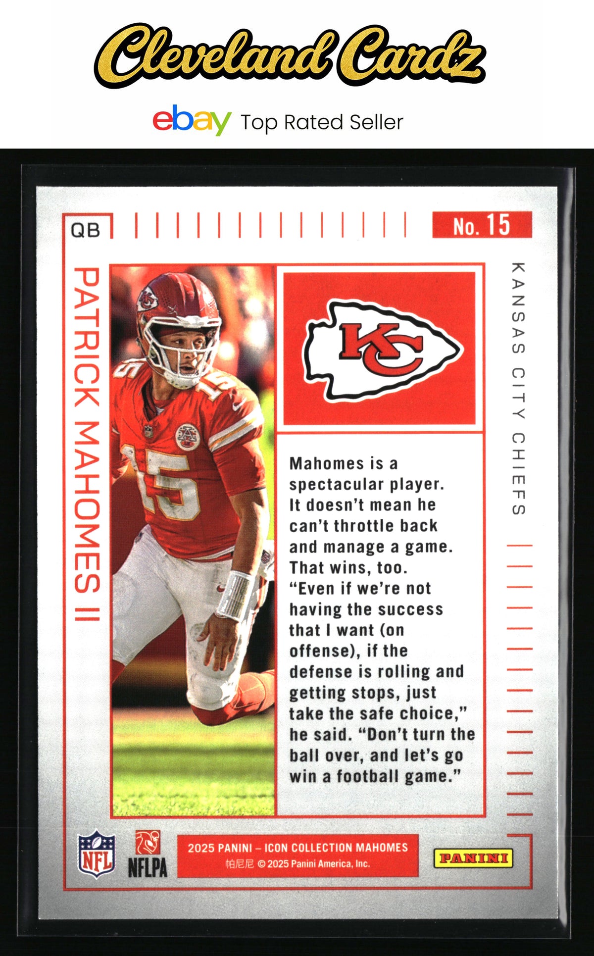 2025 Panini Authentically Mahomes Icon Collection - Red #15 Patrick Mahomes II