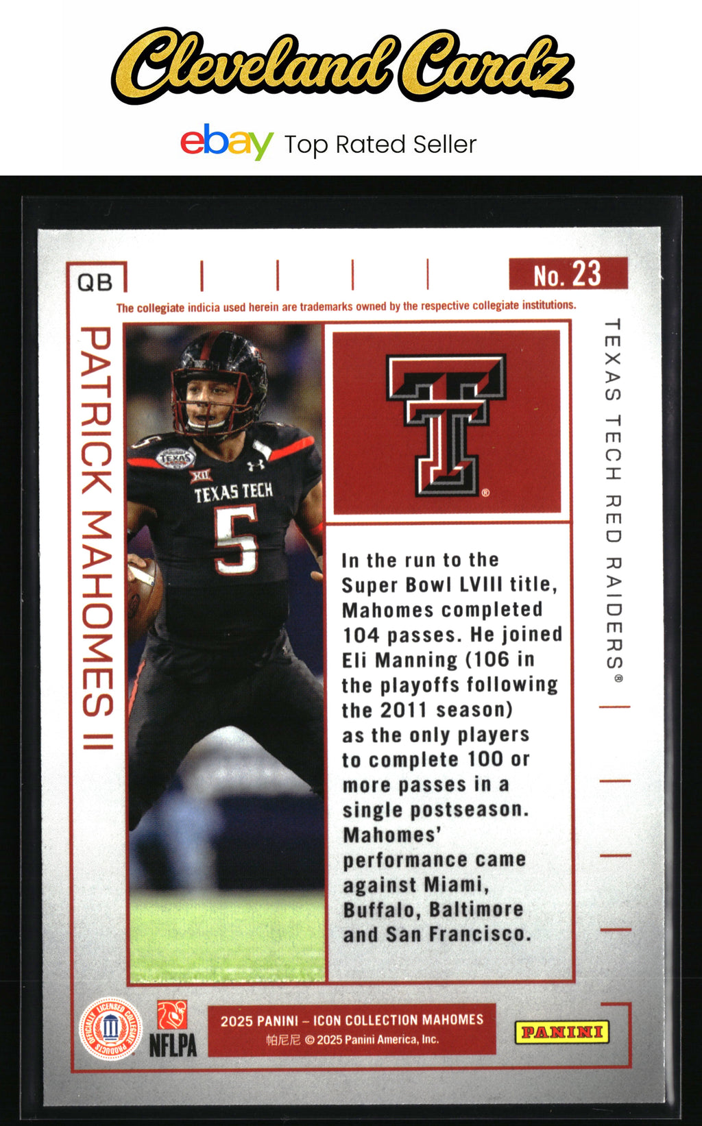 2025 Panini Authentically Mahomes Icon Collection #23 Patrick Mahomes II