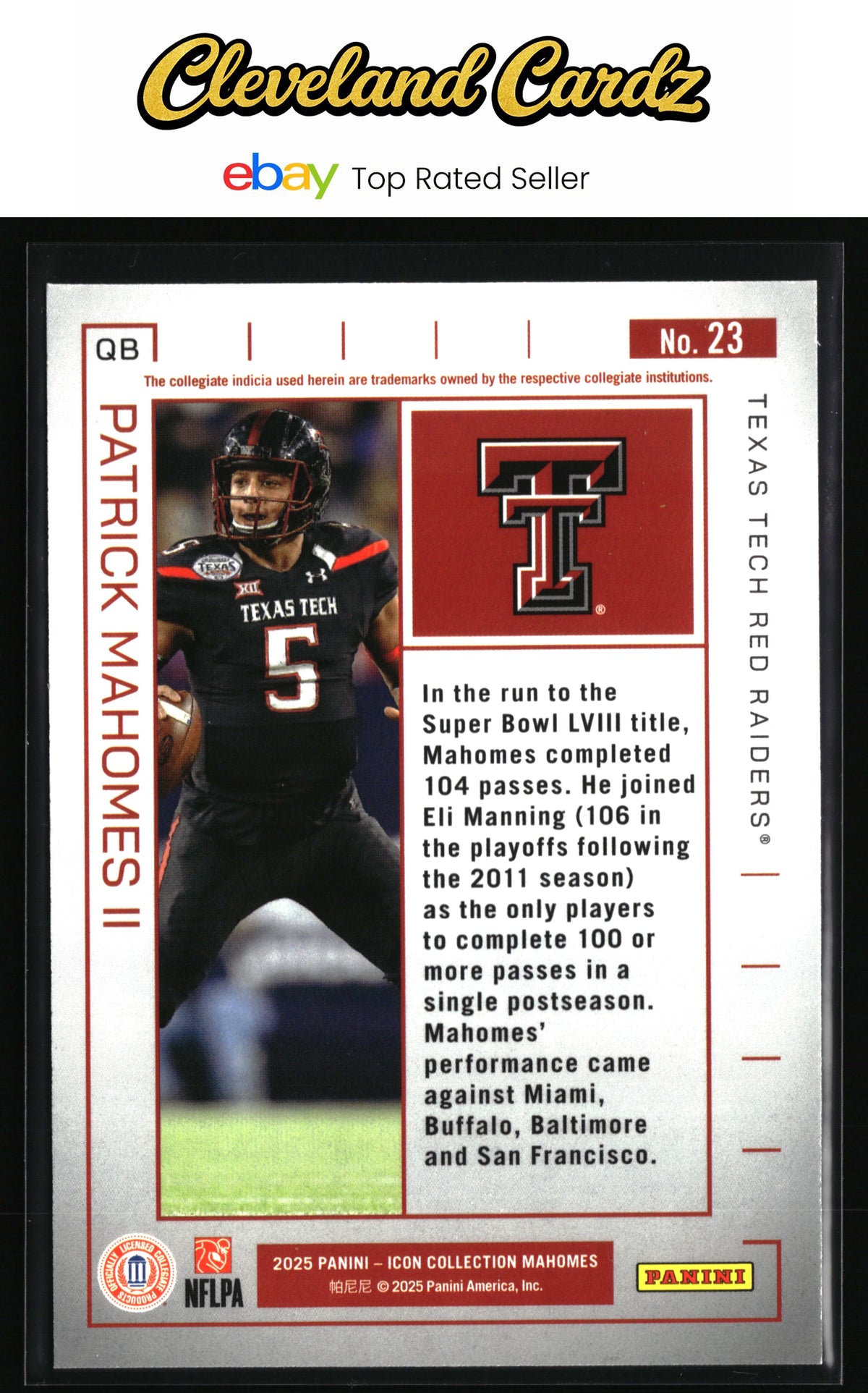 2025 Panini Authentically Mahomes Icon Collection #23 Patrick Mahomes II