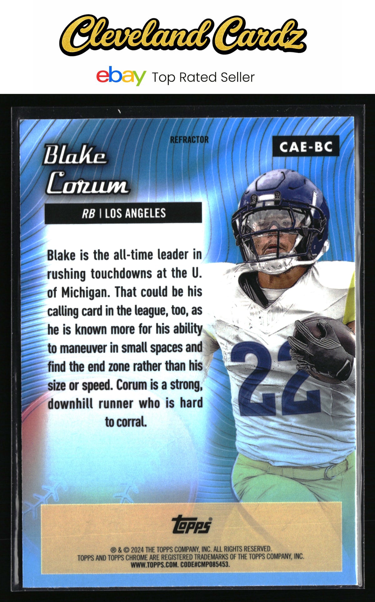 2024 Topps Chrome #CAE-BC Blake Corum Chrome All-Etch