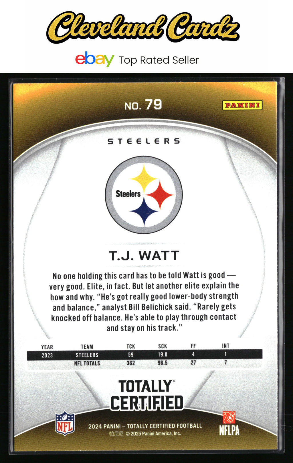 2024 Panini Totally Certified #79 T.J. Watt Mirror Maroon