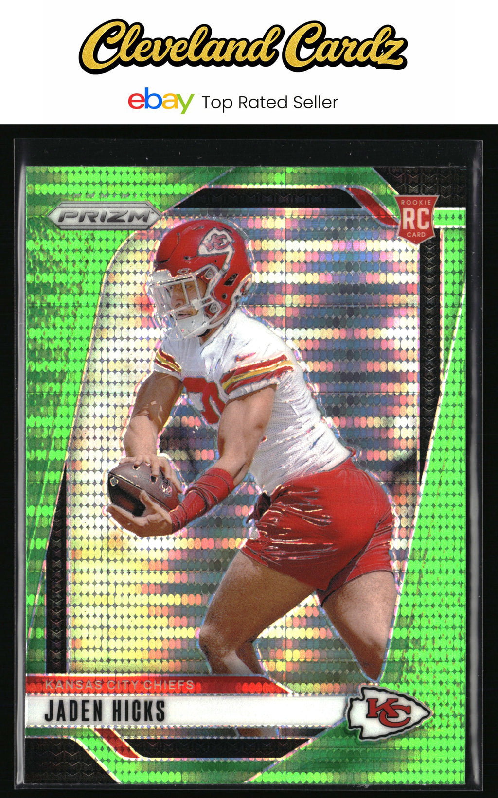 2024 Panini Prizm #336 Jaden Hicks Neon Green Pulsar