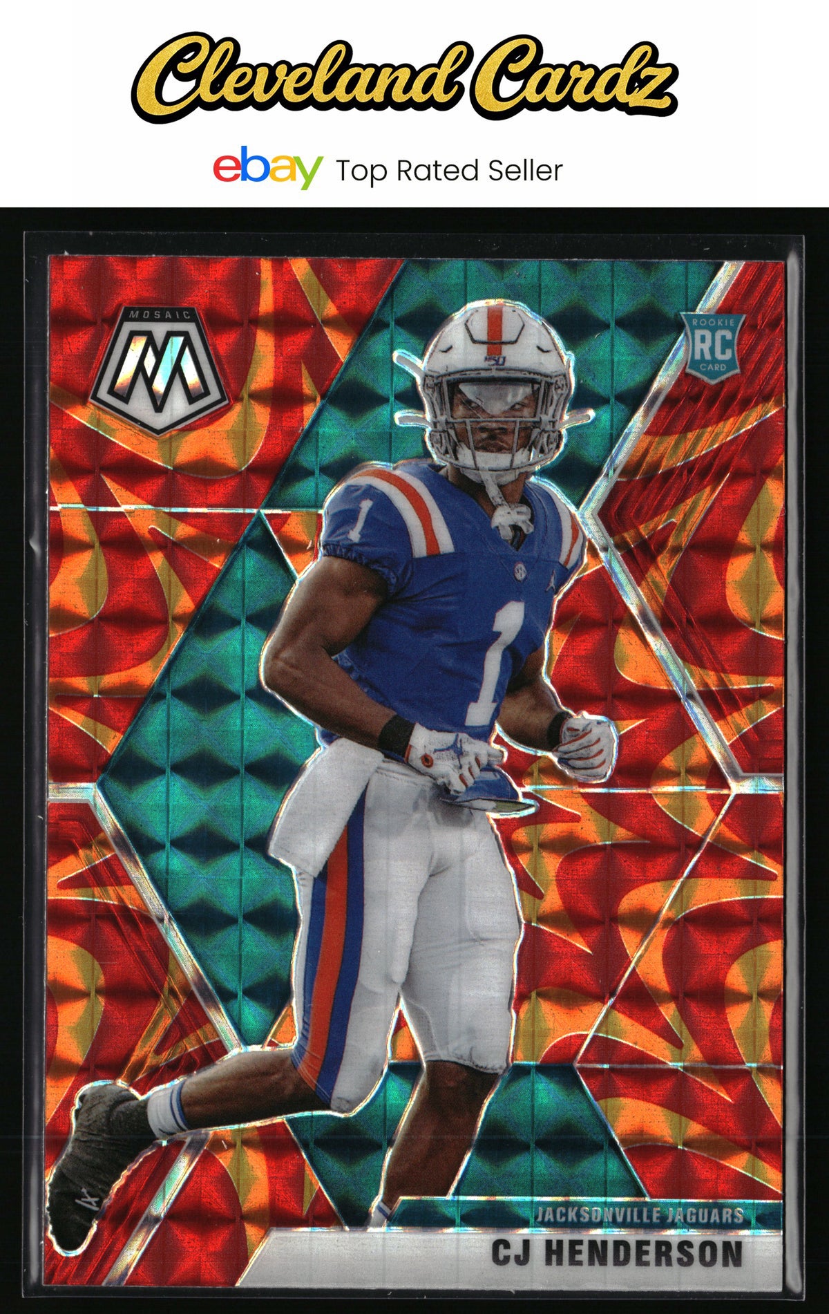2020 Panini Mosaic #246 CJ Henderson Prizm Reactive Gold