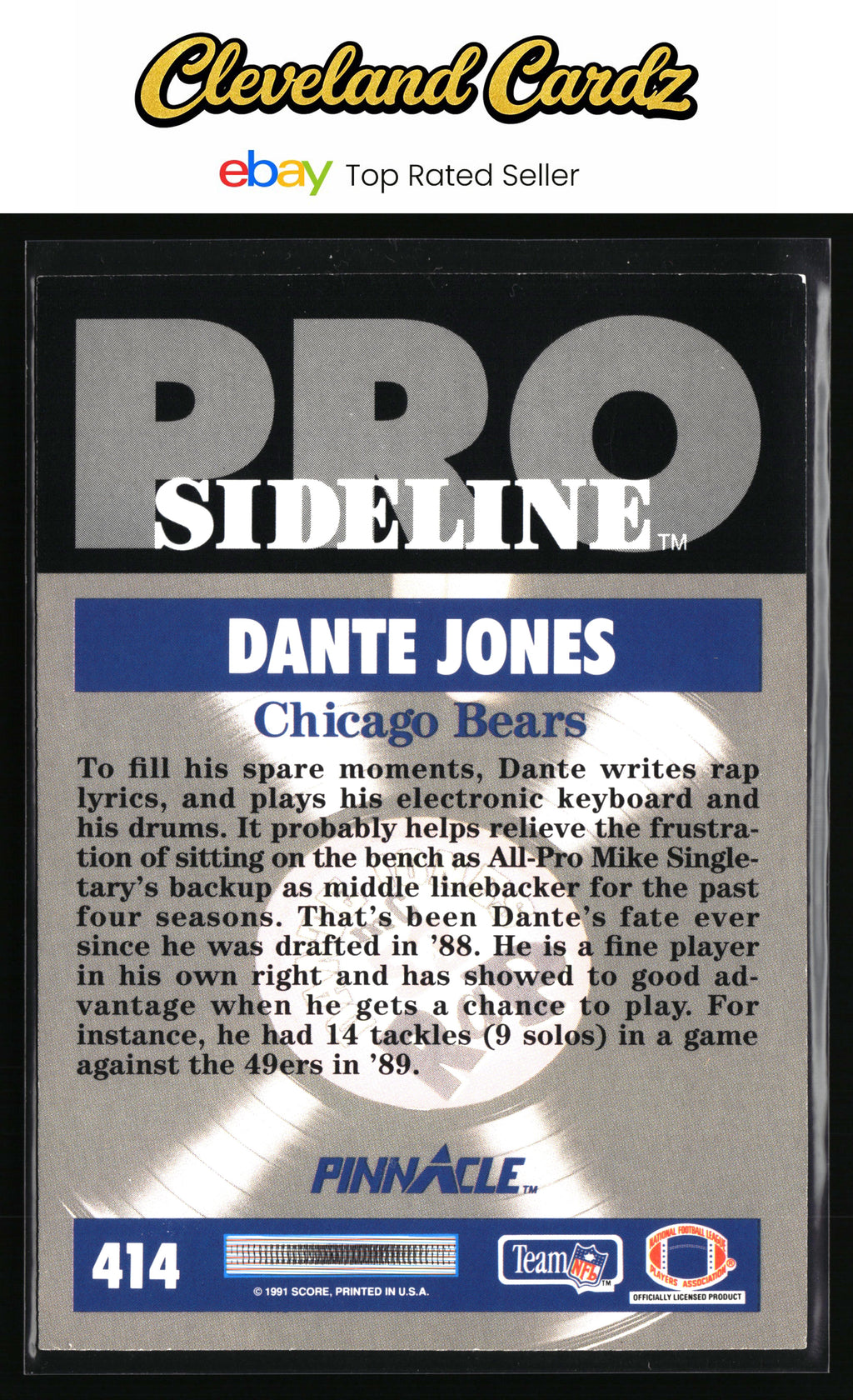 1991 Pinnacle #414 Dante Jones