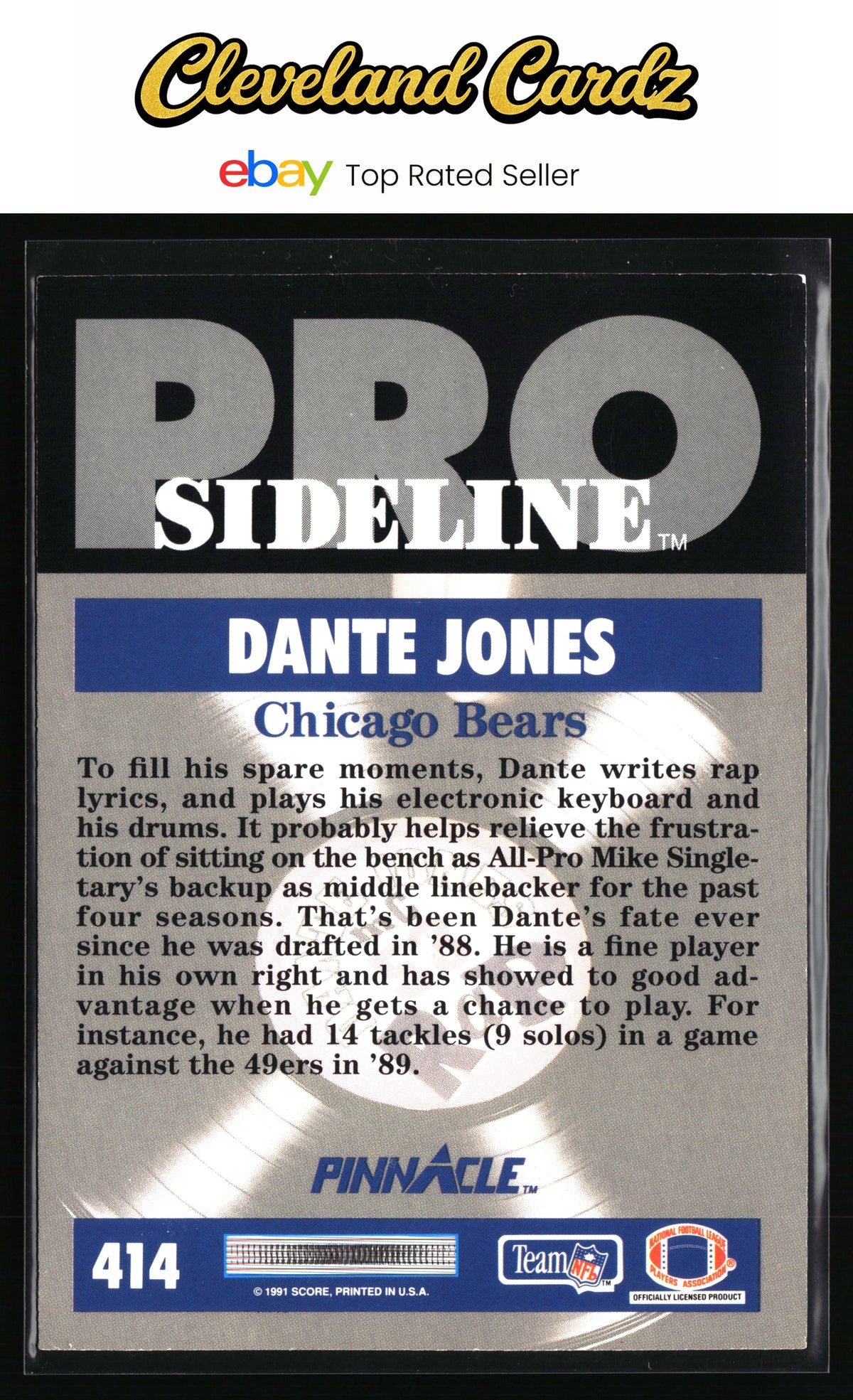 1991 Pinnacle #414 Dante Jones