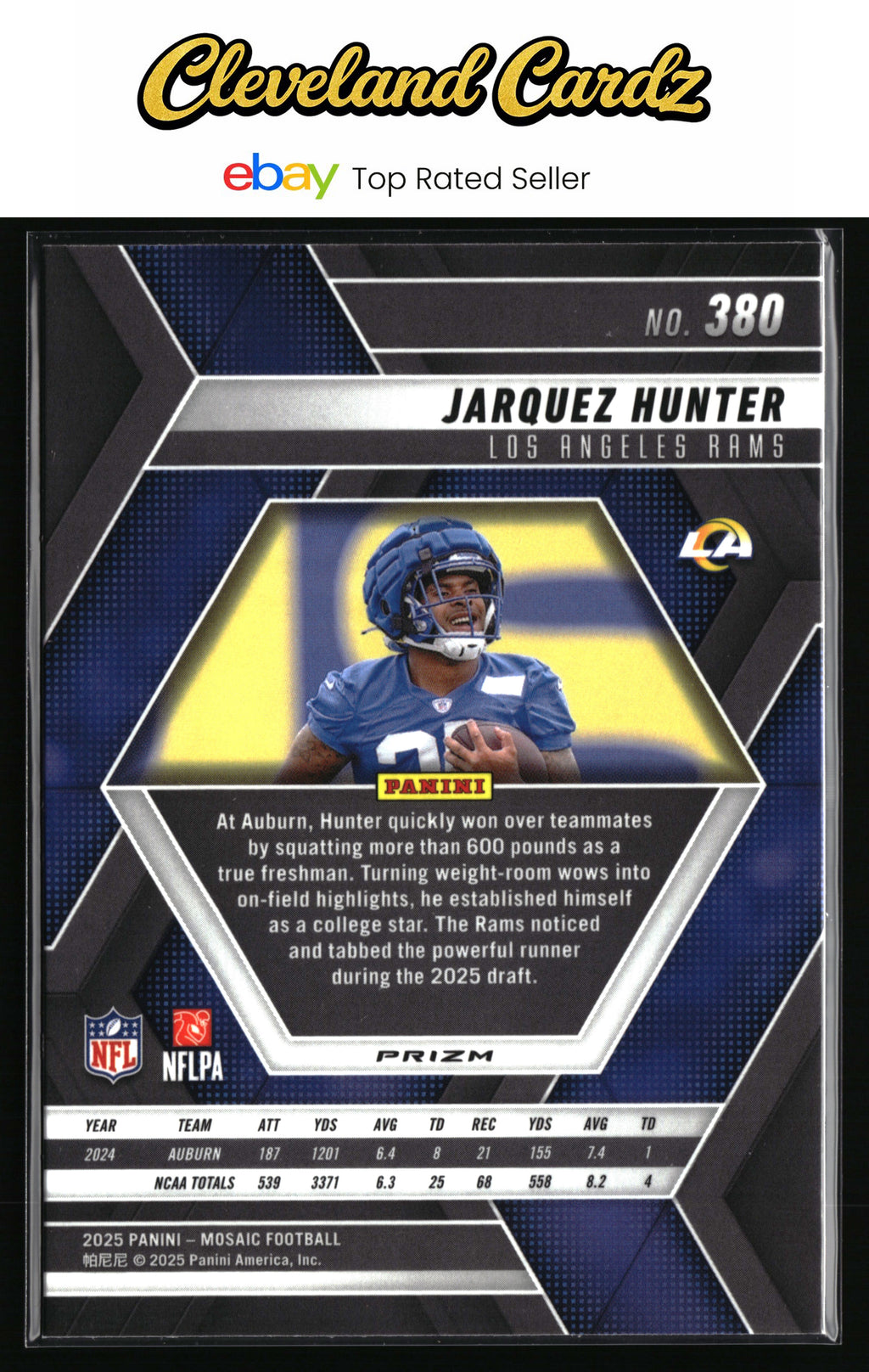 2025 Panini Mosaic #380 Jarquez Hunter Purple Scope