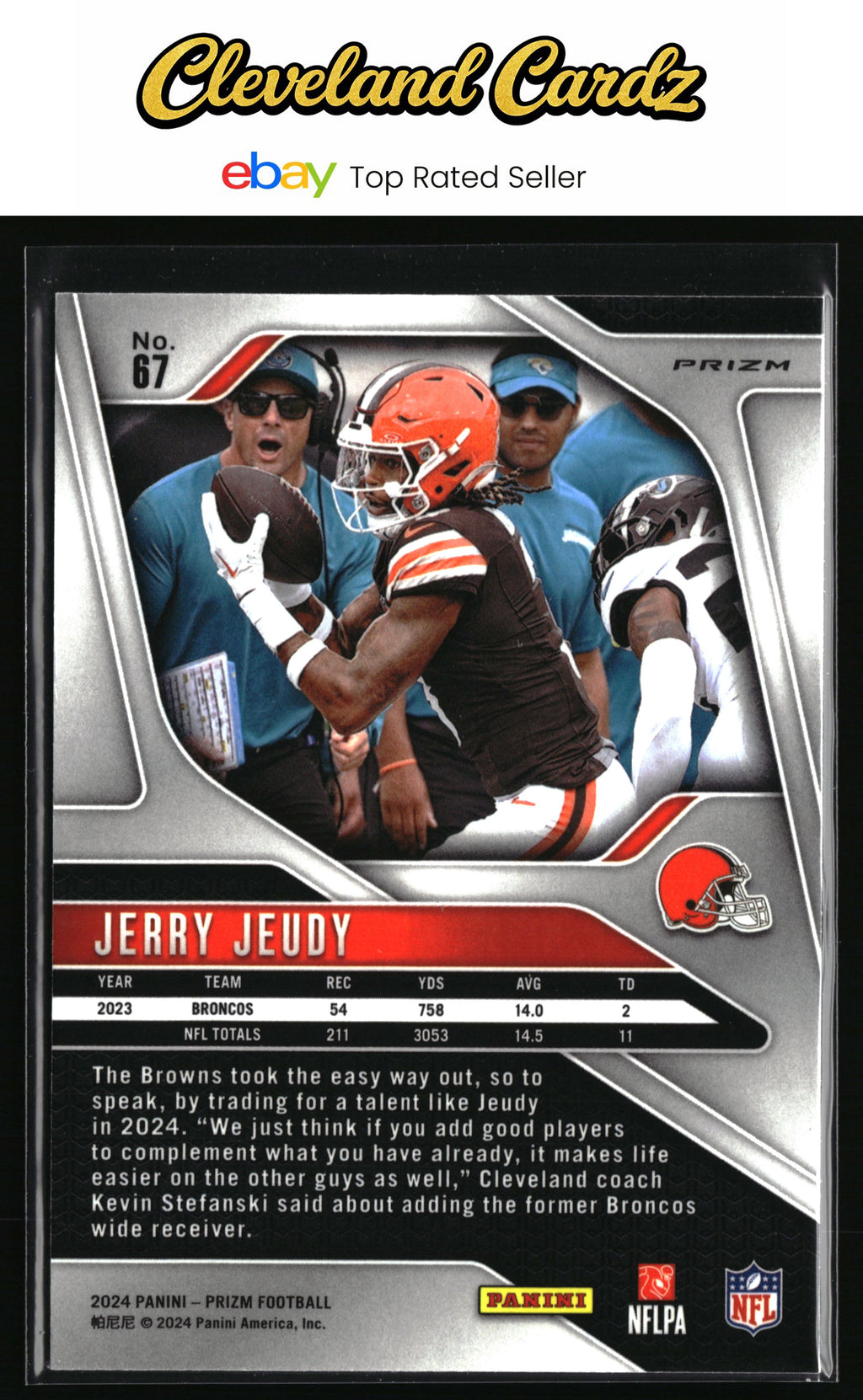2024 Panini Prizm #67 Jerry Jeudy Orange Ice COLORMATCH