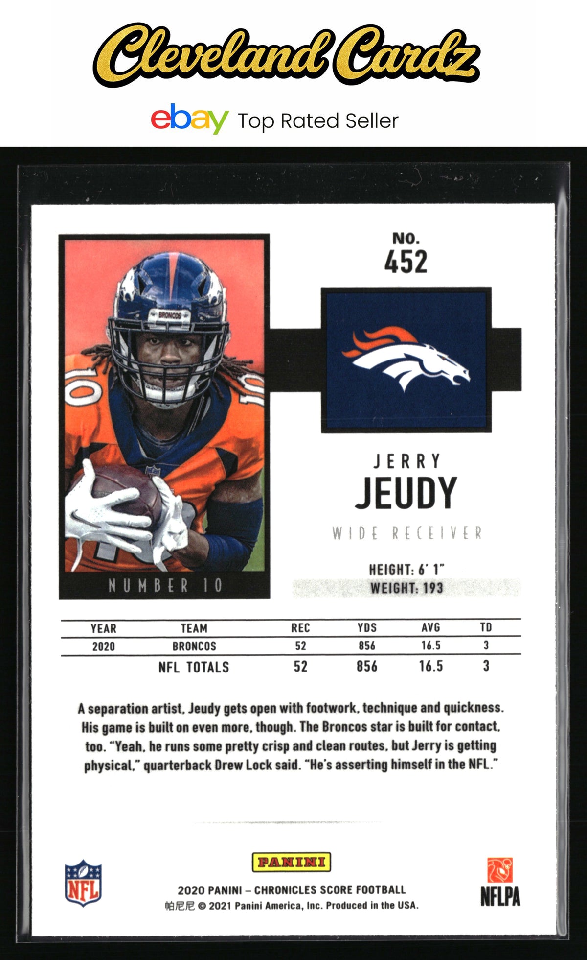 2020 Panini Chronicles #452 Jerry Jeudy 2020 Score Update Rookies