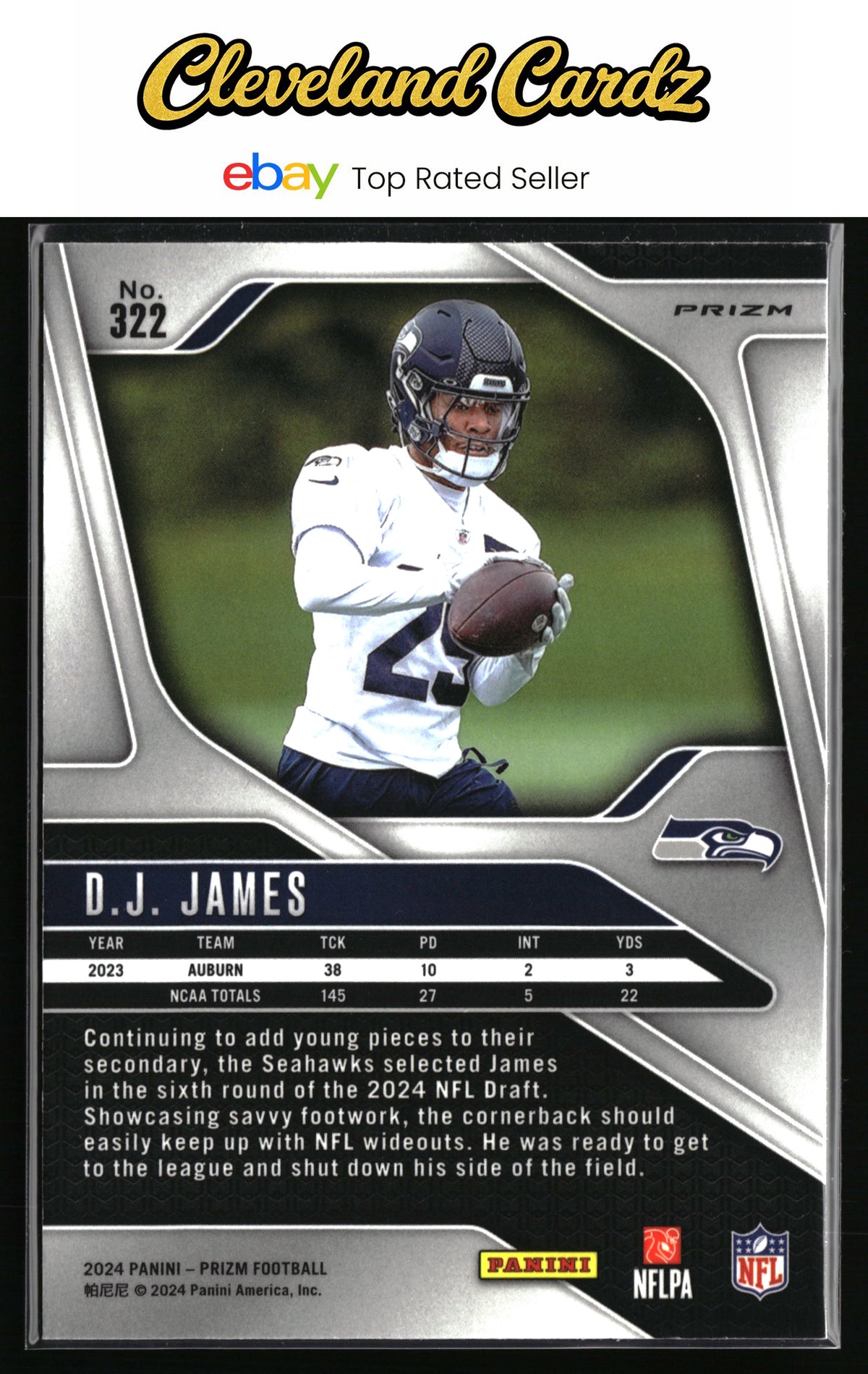 2024 Panini Prizm #322 D.J. James Orange Ice