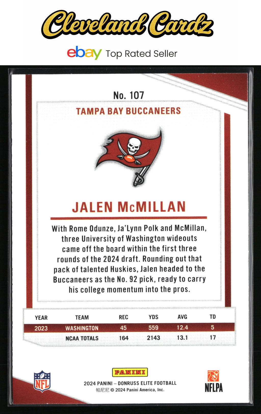 2024 Donruss Elite #107 Jalen McMillan Green Disco