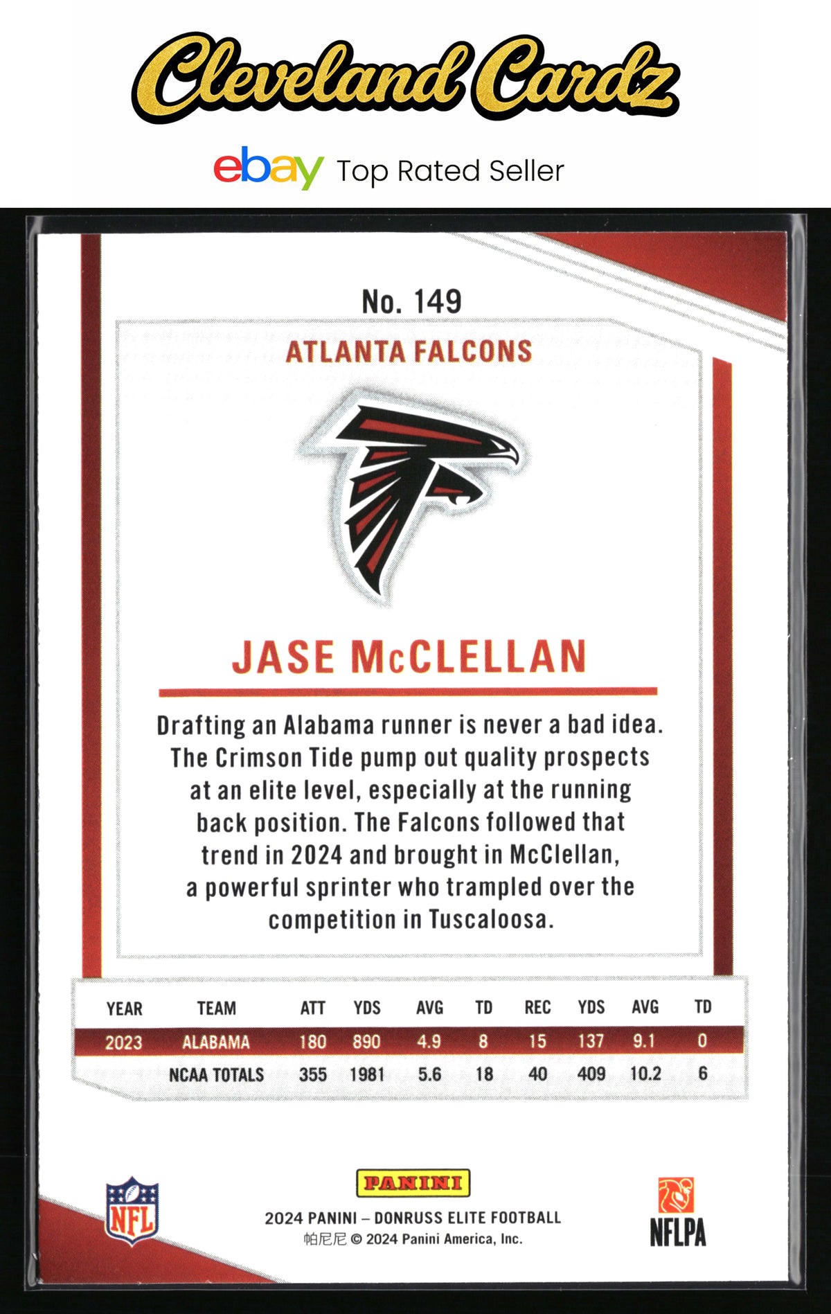 2024 Donruss Elite #149 Jase McClellan Green Disco
