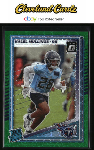 2025 Donruss #378 Kalel Mullings Optic Rated Rookies Preview Green Velocity