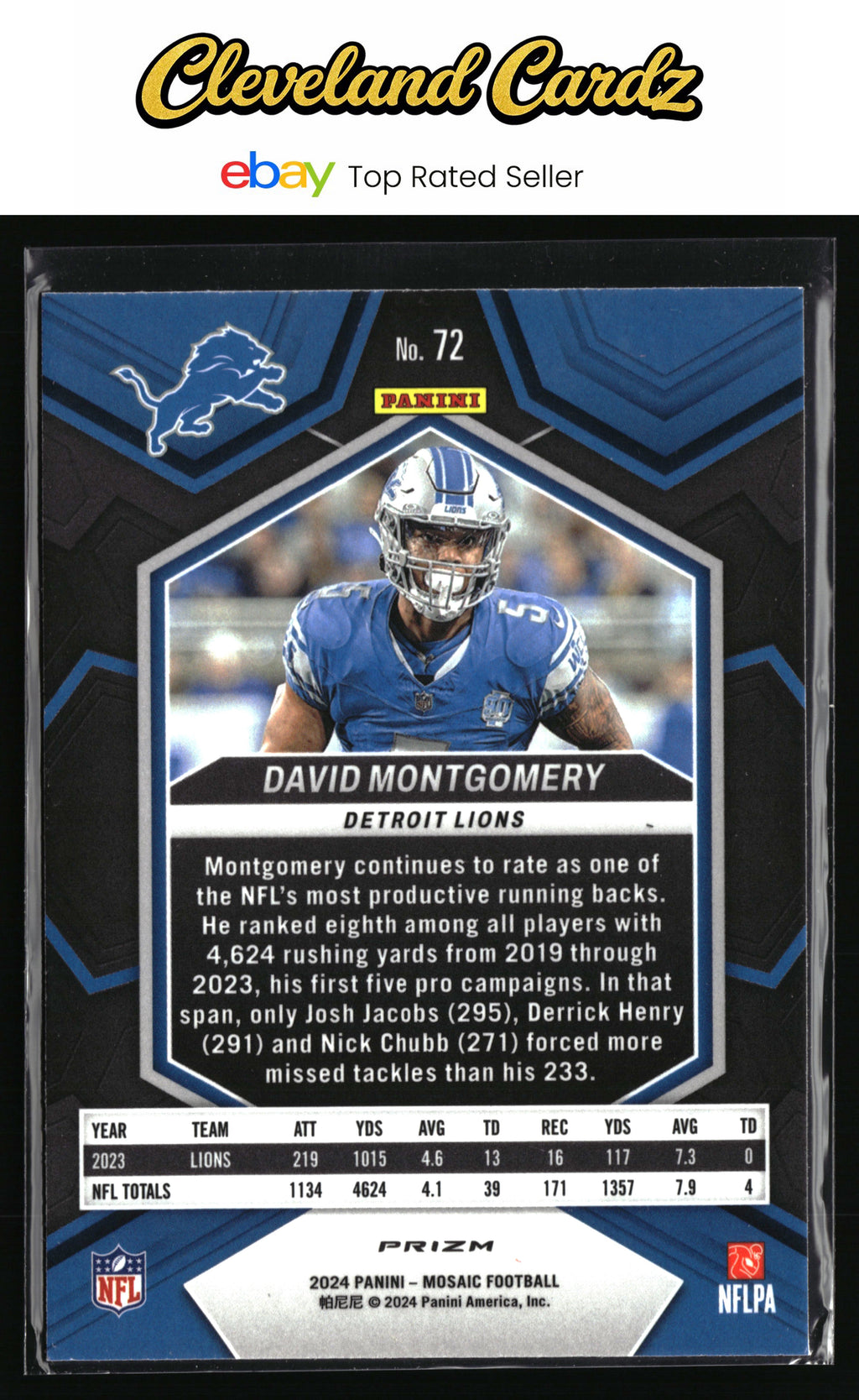2024 Panini Mosaic #72 David Montgomery Mosaic Red