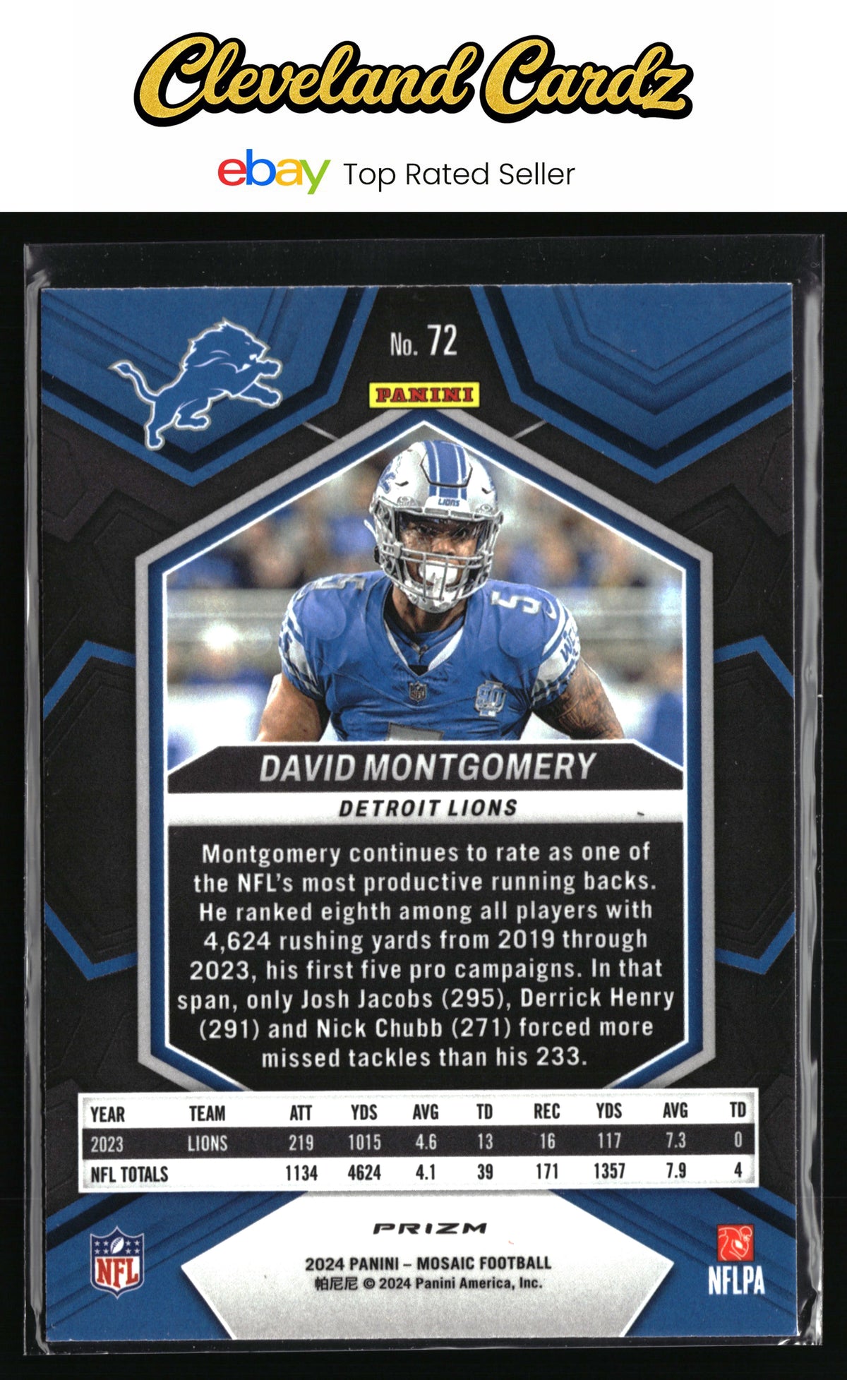 2024 Panini Mosaic #72 David Montgomery Mosaic Red