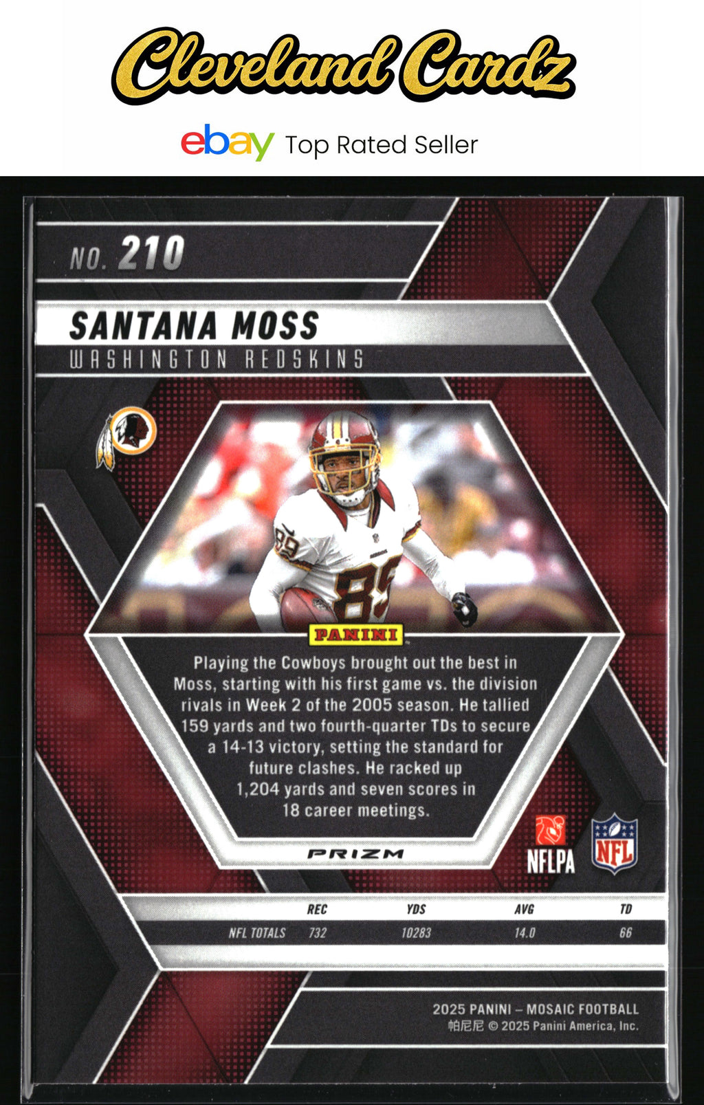 2025 Panini Mosaic #210 Santana Moss Purple Scope
