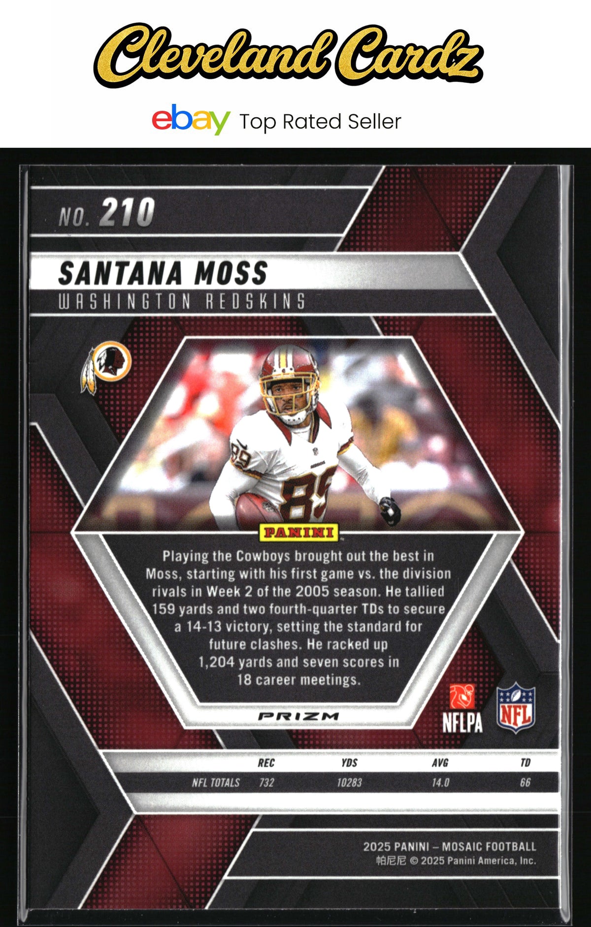 2025 Panini Mosaic #210 Santana Moss Purple Scope