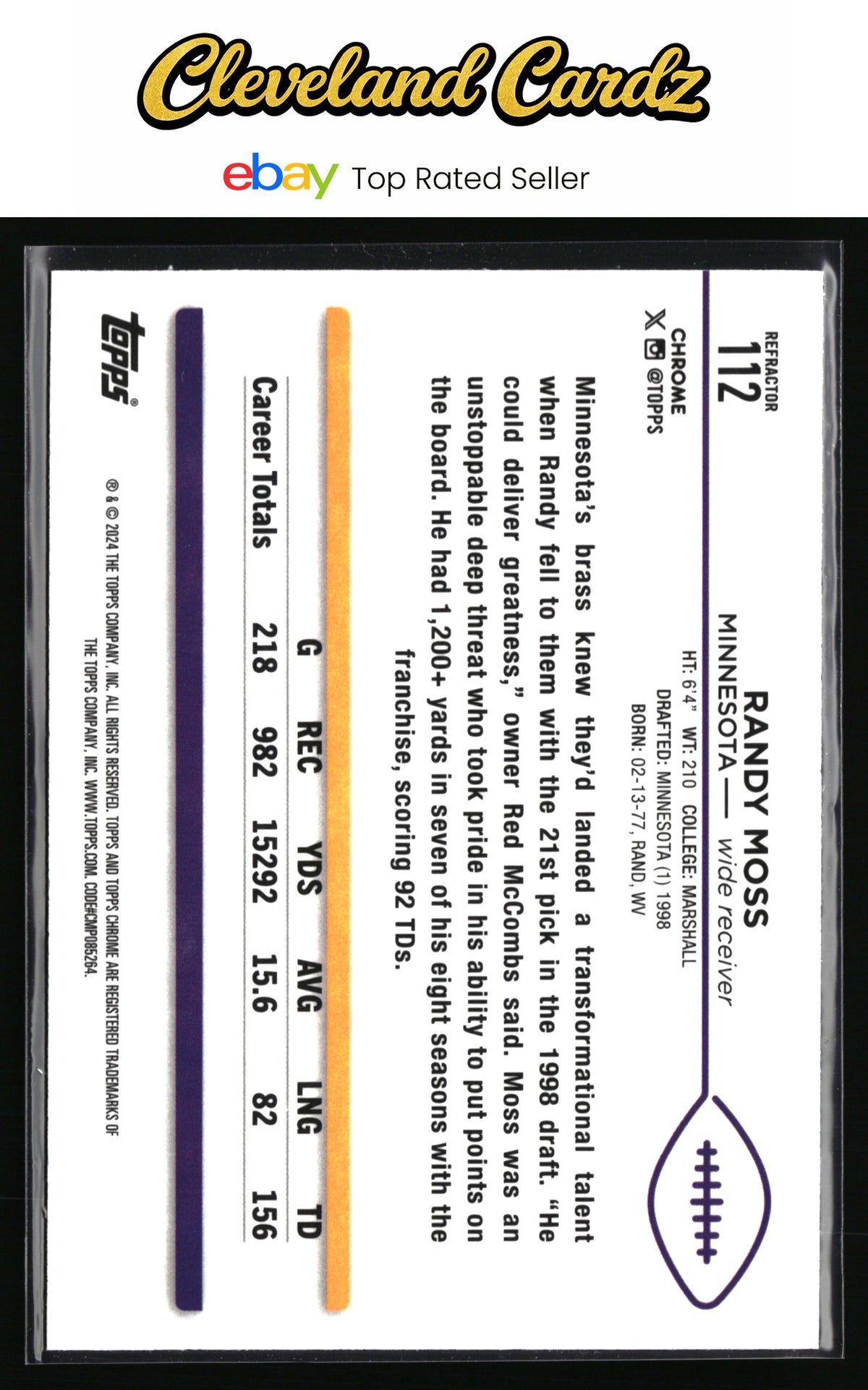 2024 Topps Chrome #112 Randy Moss Refractor