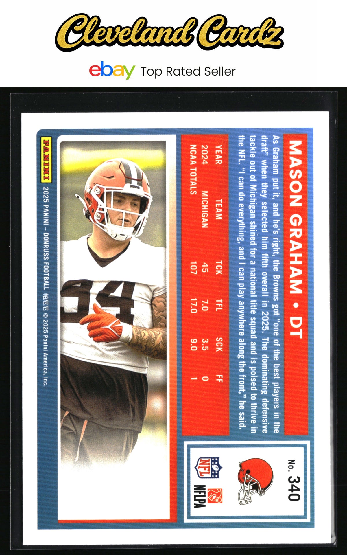 2025 Donruss #340 Mason Graham Press Proofs Blue