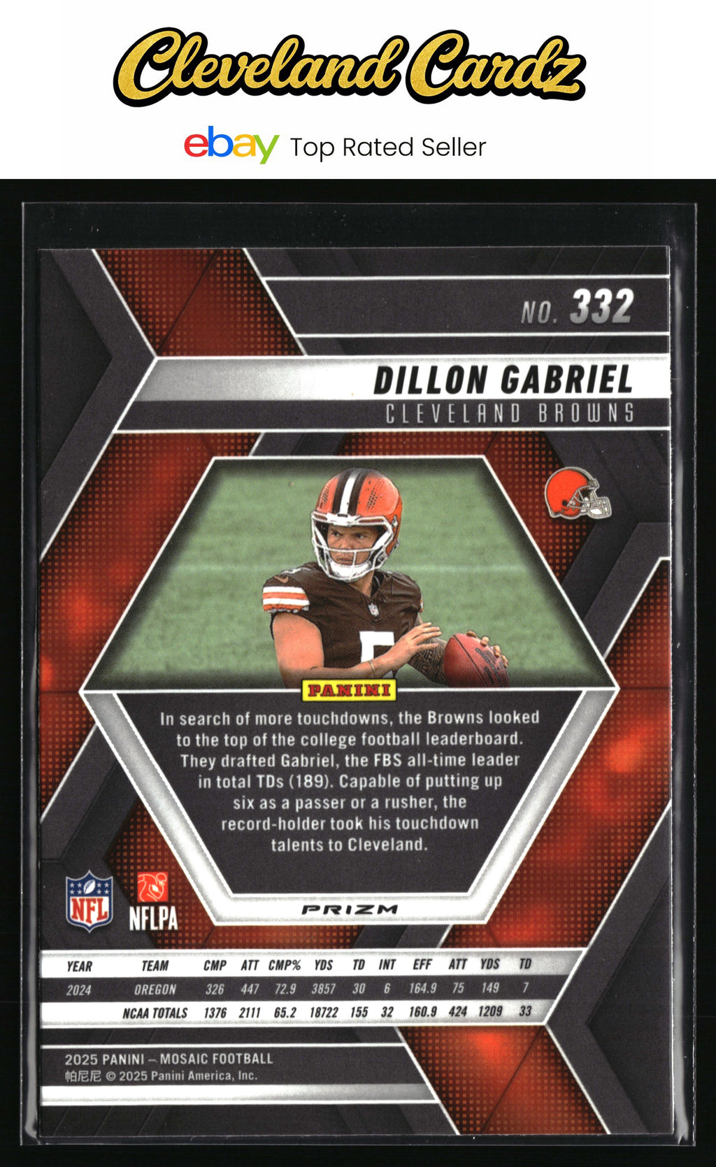 2025 Panini Mosaic #332 Dillon Gabriel Silver