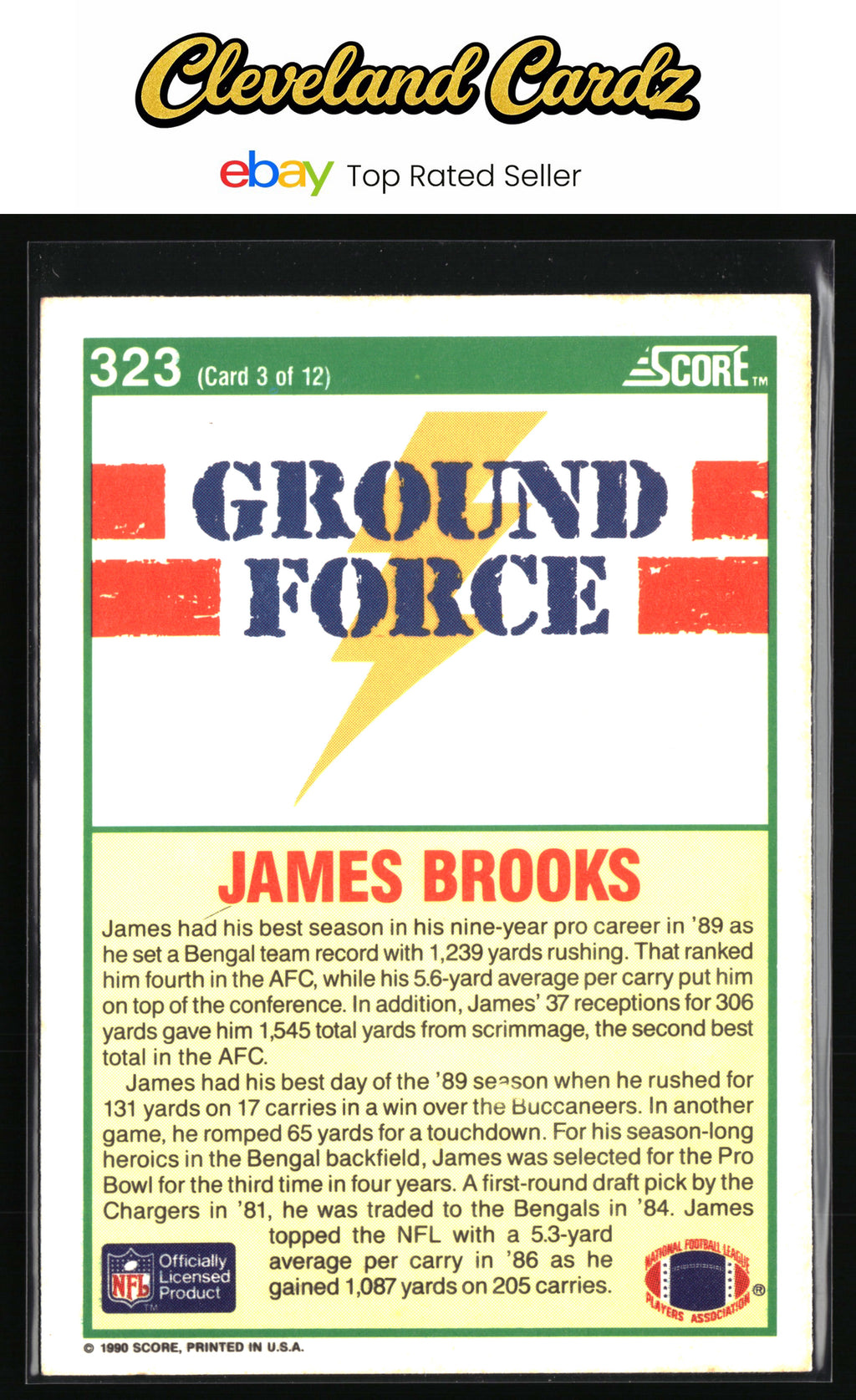 1990 Score #323 James Brooks