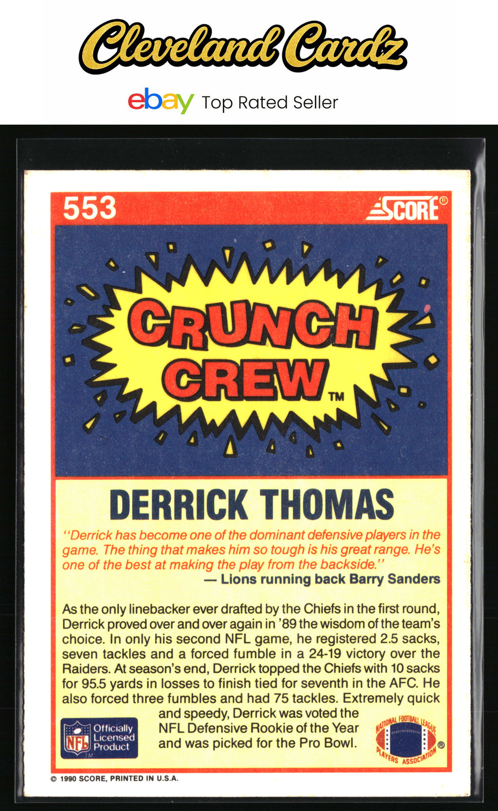 1990 Score #553 Derrick Thomas