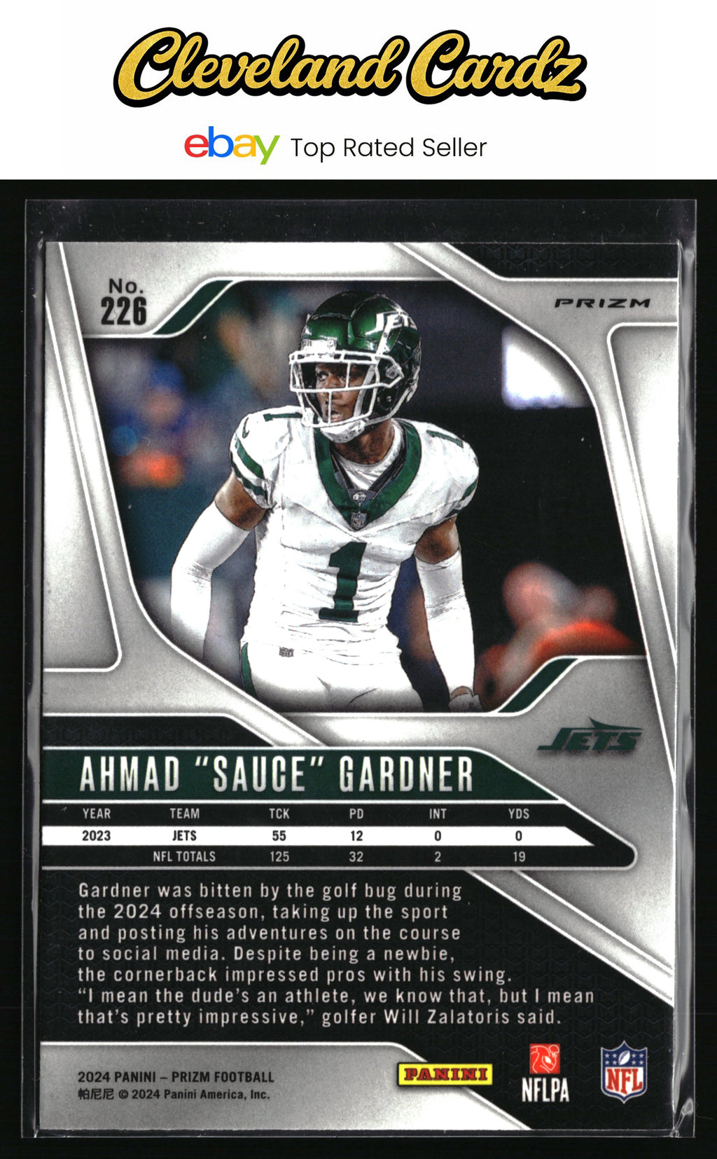 2024 Panini Prizm #226 Ahmad "Sauce" Gardner Silver