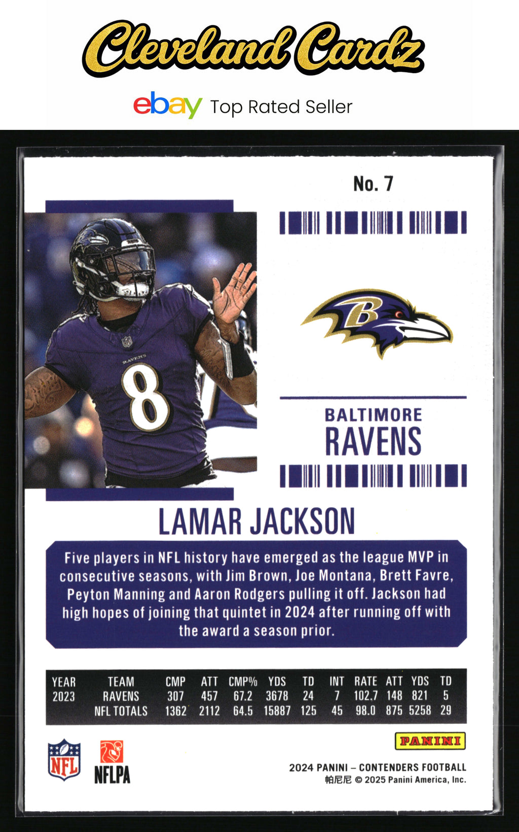 2024 Panini Contenders #7 Lamar Jackson Game Ticket Red