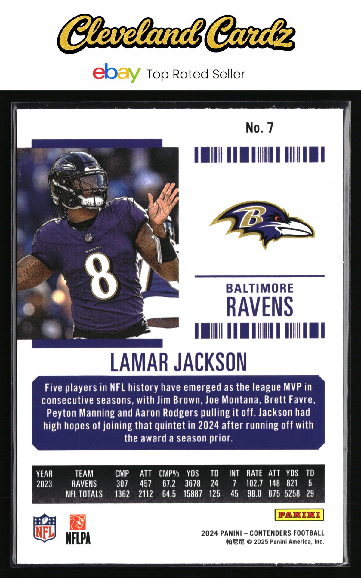 2024 Panini Contenders #7 Lamar Jackson Game Ticket Red