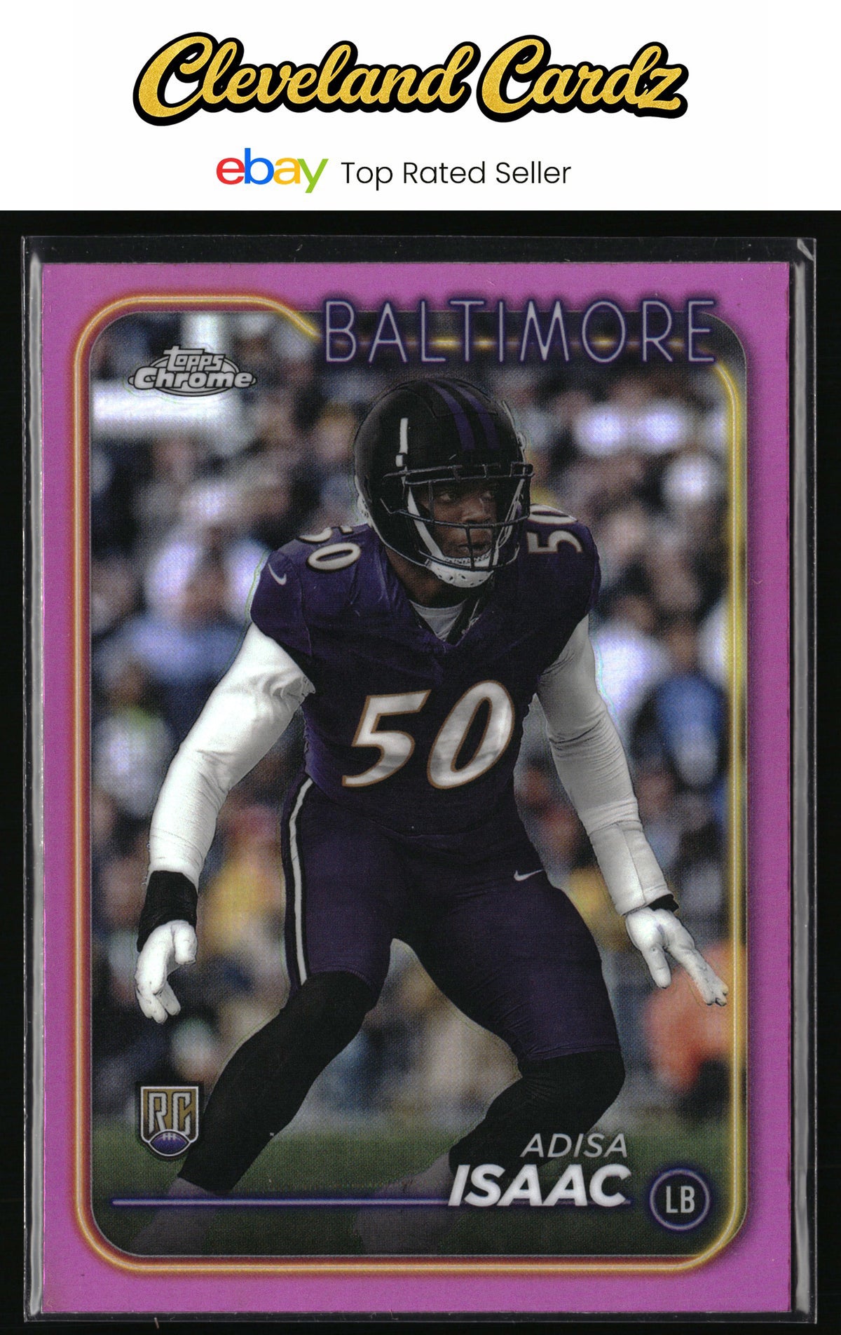 2024 Topps Chrome #218 Adisa Isaac Pink Refractor
