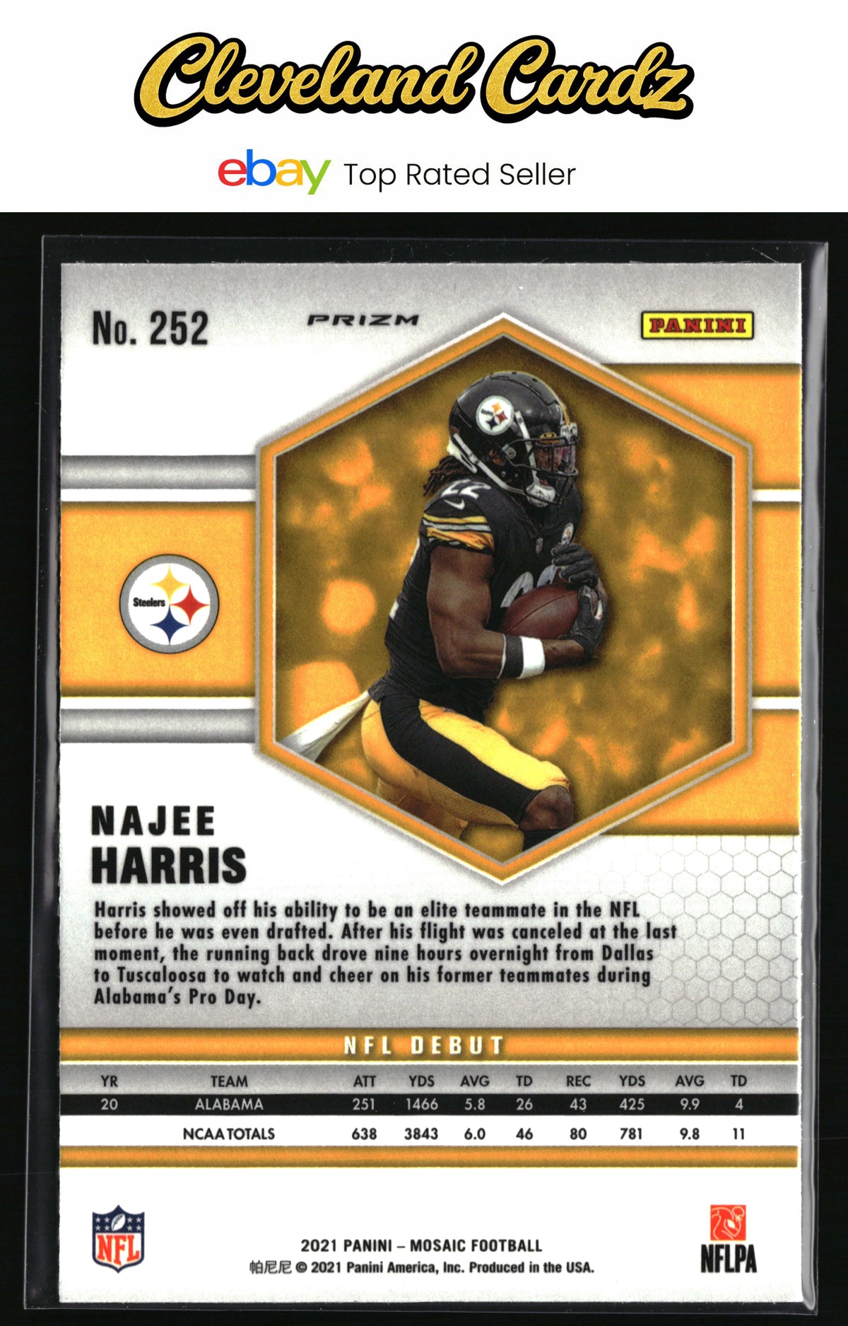 2021 Panini Mosaic #252 Najee Harris Prizm Reactive Orange
