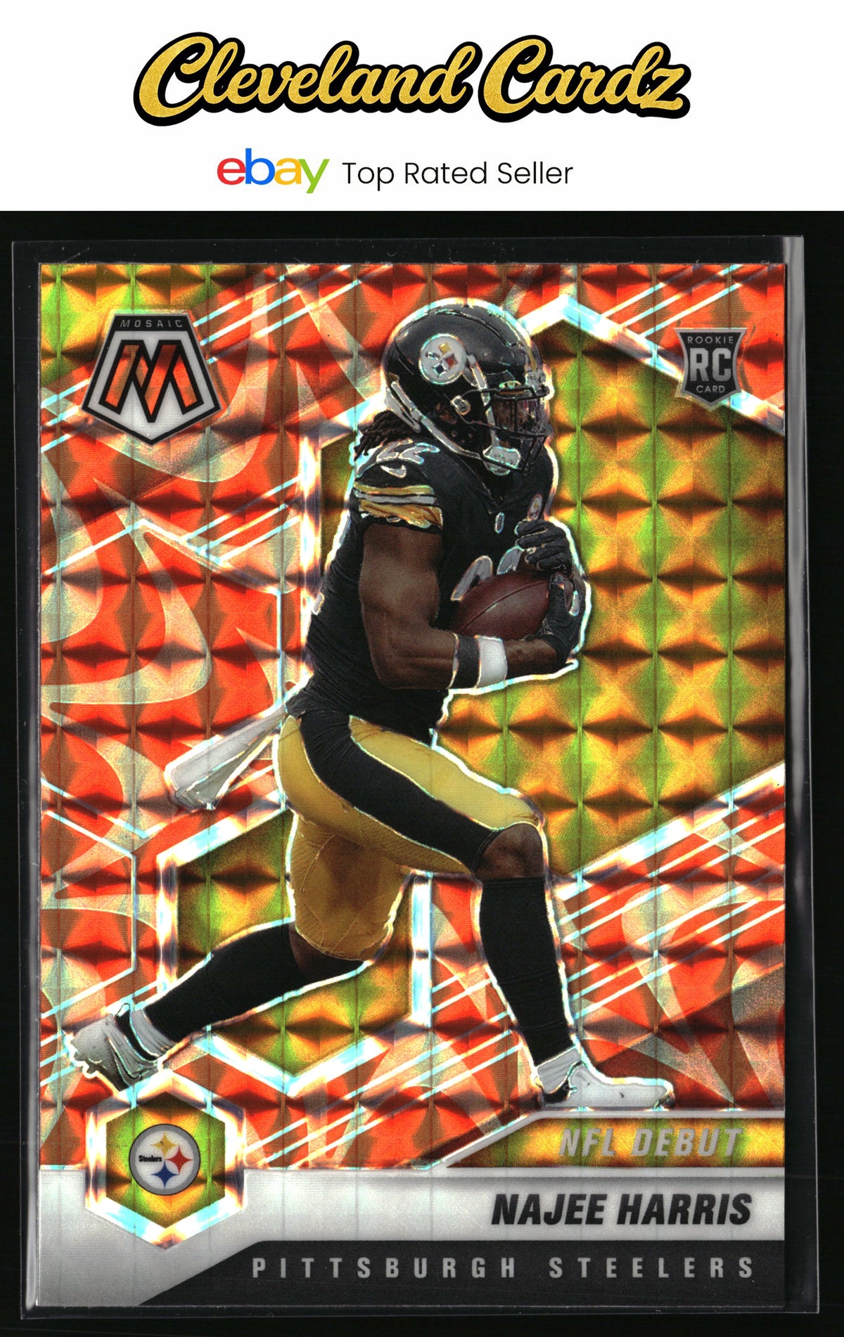 2021 Panini Mosaic #252 Najee Harris Prizm Reactive Orange