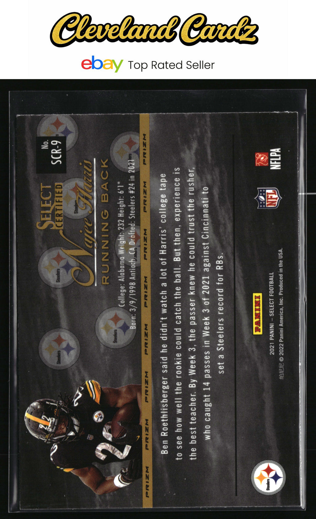 2021 Panini Select #SCR-9 Najee Harris Select Certified Rookies Prizm