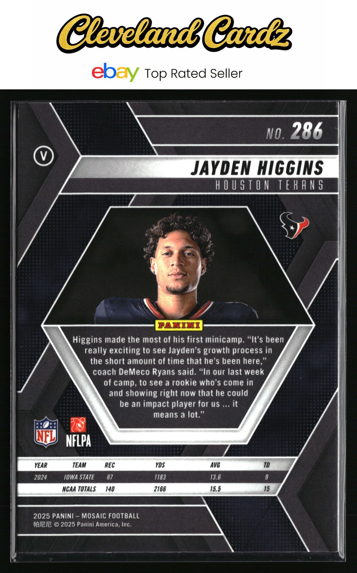 2025 Panini Mosaic #286 Jayden Higgins Image Variation
