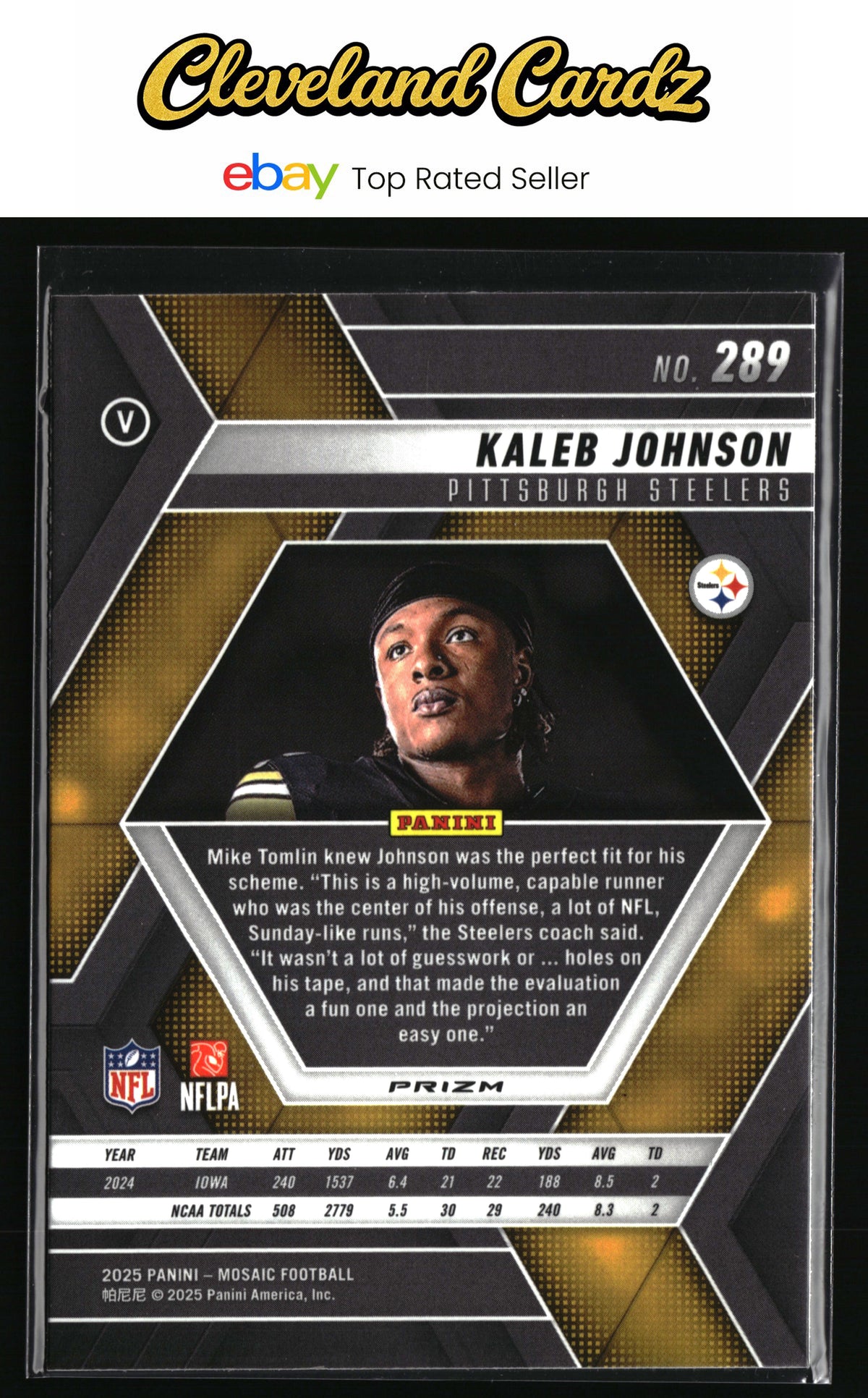 2025 Panini Mosaic #289 Kaleb Johnson Mosaic Red