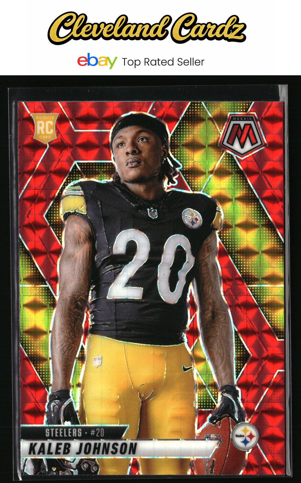 2025 Panini Mosaic #289 Kaleb Johnson Mosaic Red