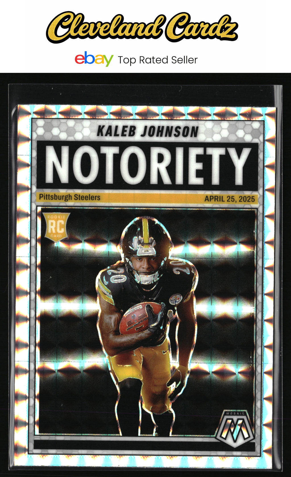 2025 Panini Mosaic #22 Kaleb Johnson Notoriety Mosaic