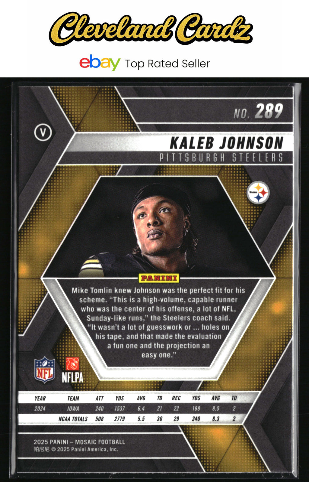 2025 Panini Mosaic #289 Kaleb Johnson