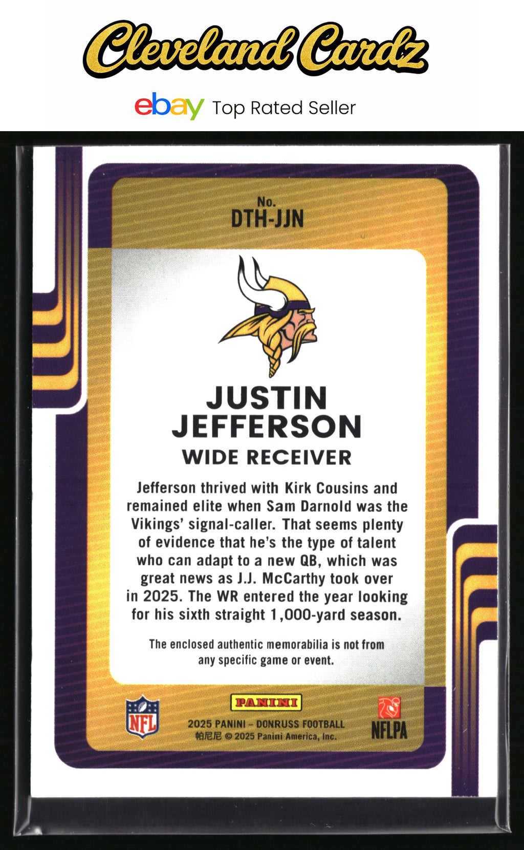 2025 Donruss #DTH-JJN Justin Jefferson Donruss Threads